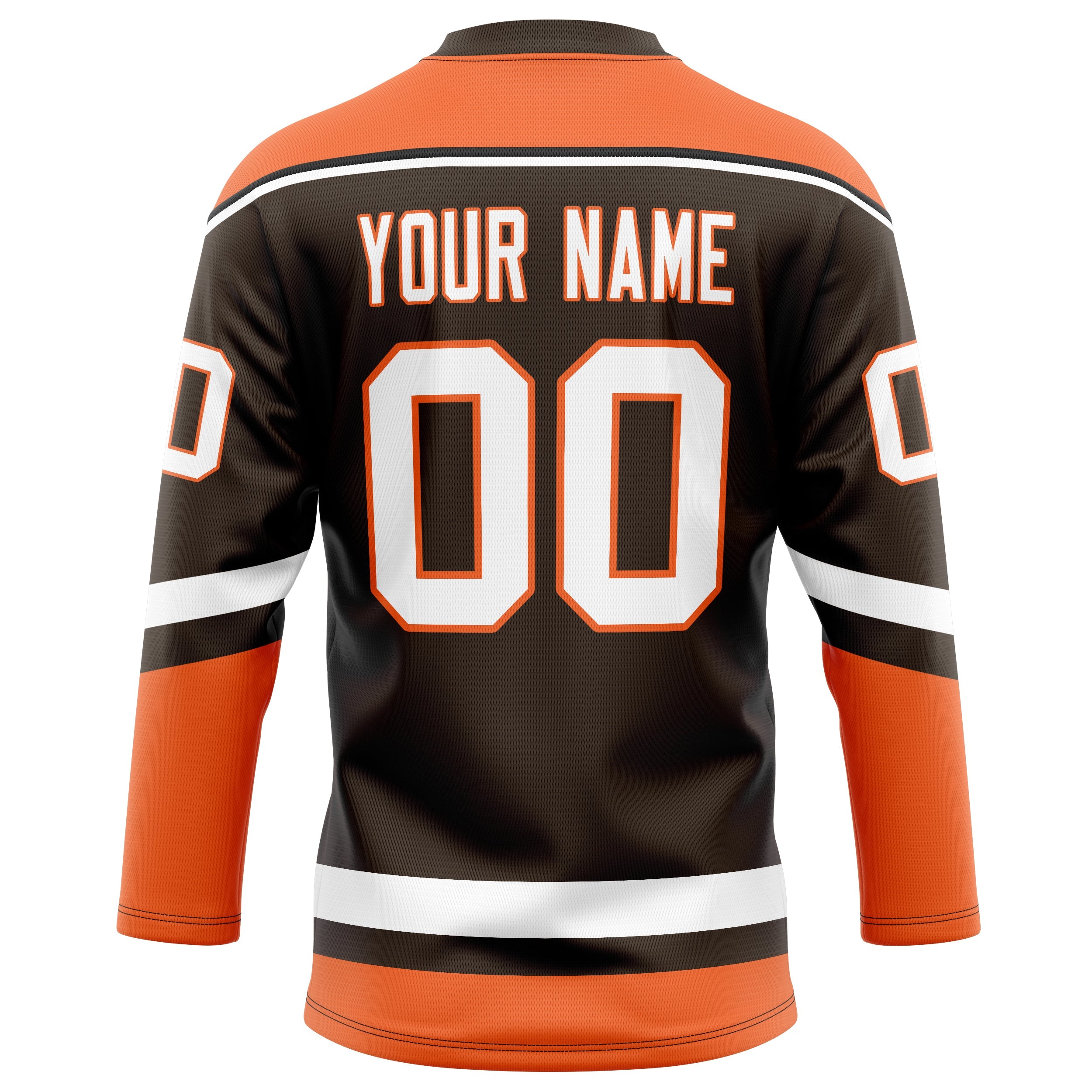 Custom Brown Orange Solid Colour Hockey Jersey