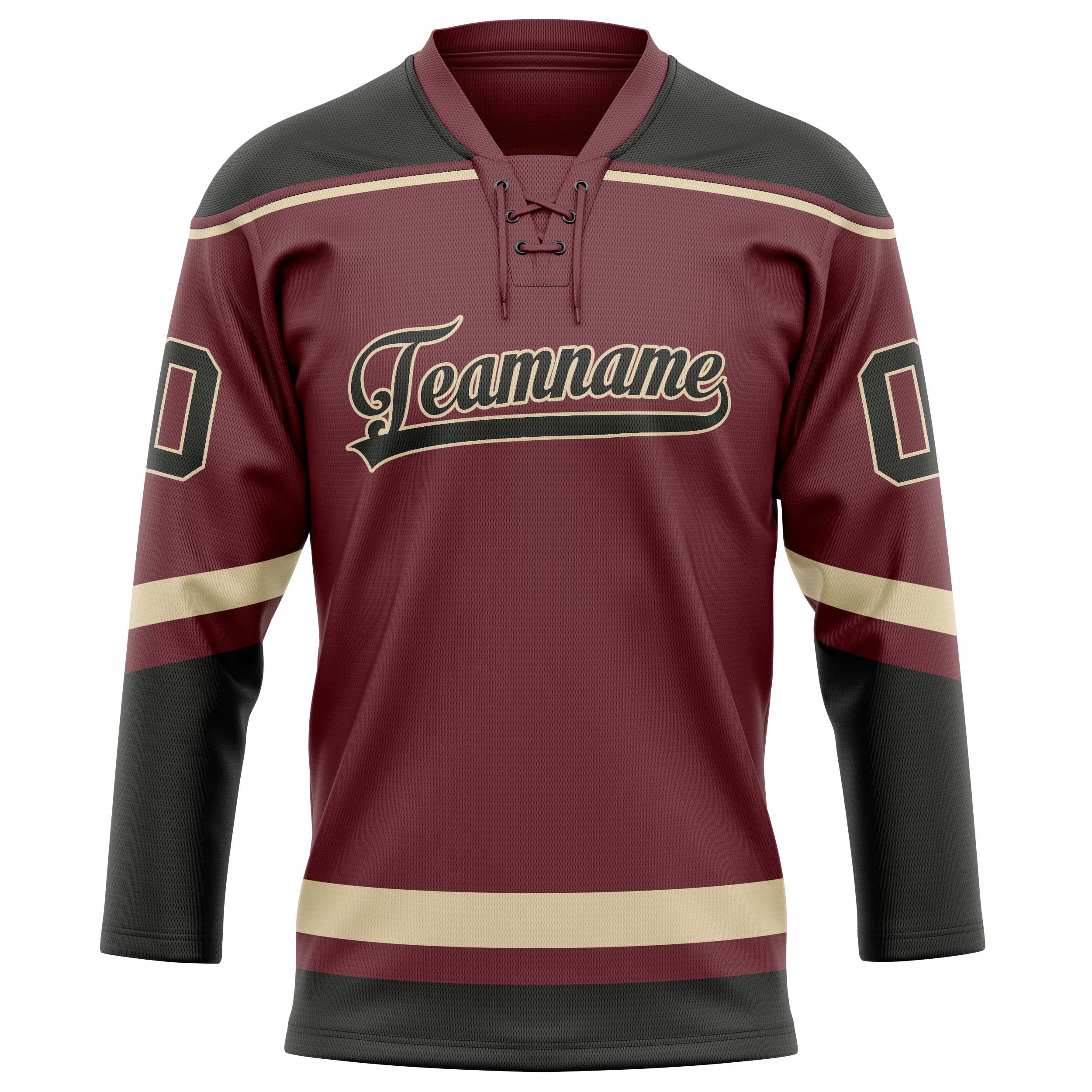 Custom Brown Black Solid Colour Hockey Jersey