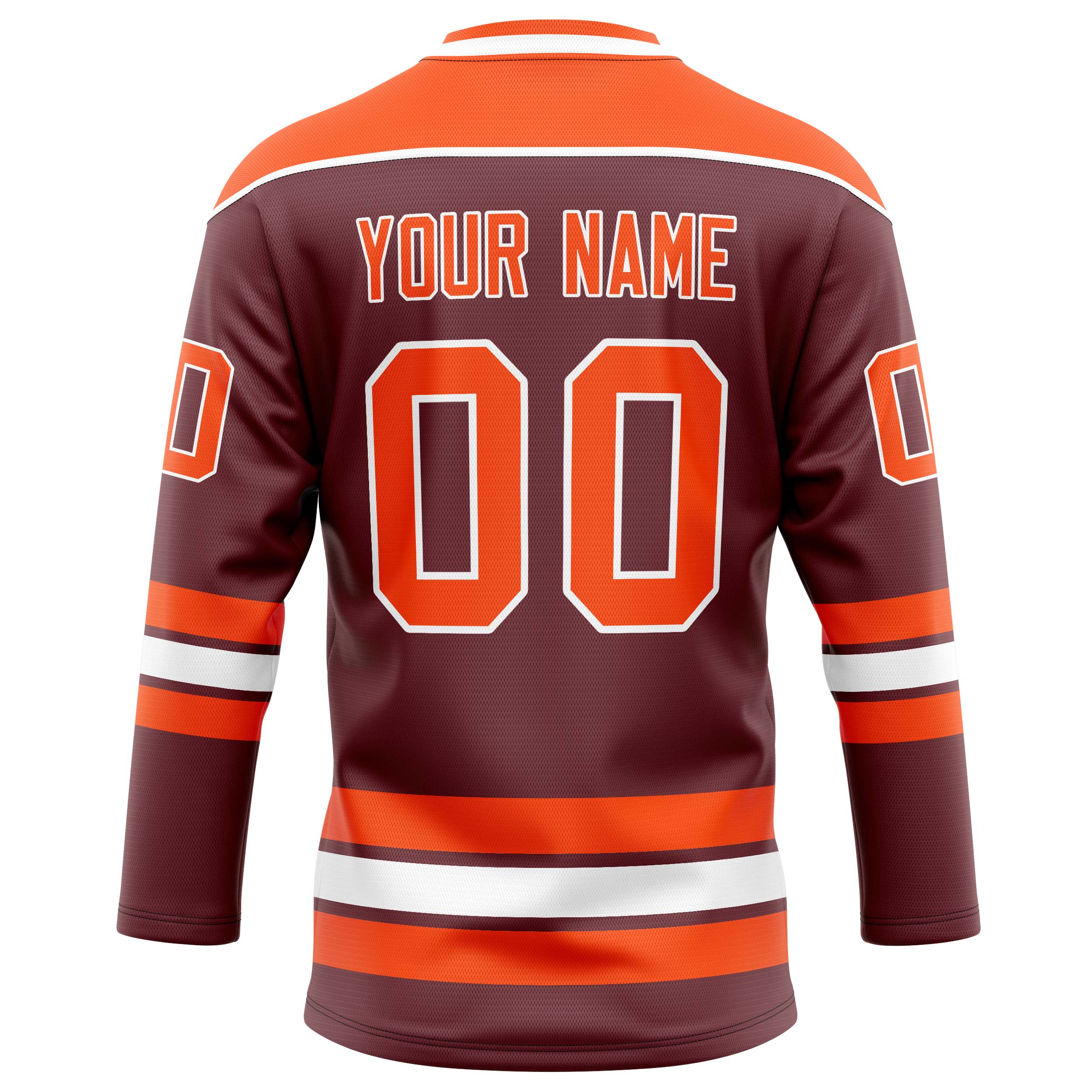 Custom Brown Orange Solid Colour Hockey Jersey
