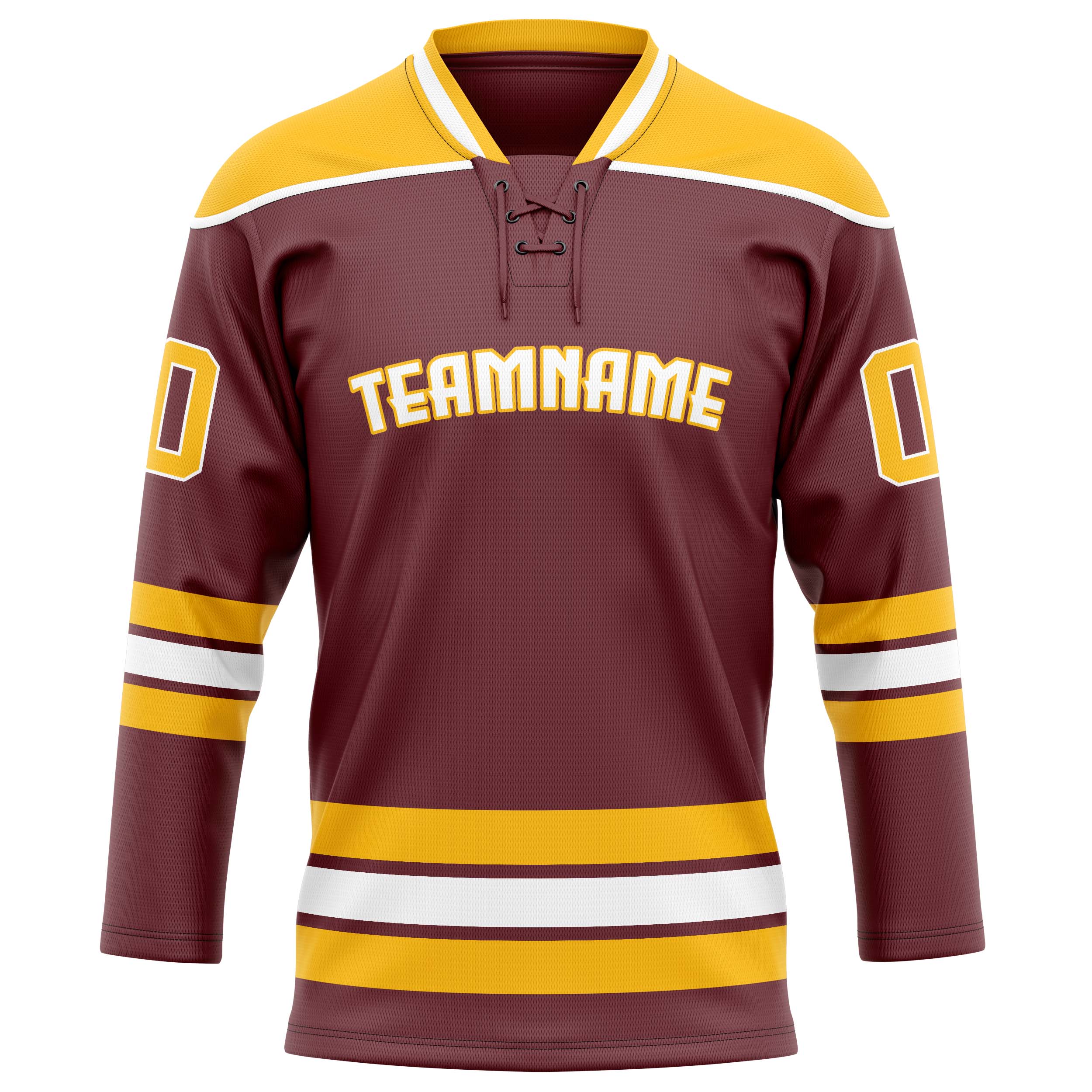 Custom Brown Gold Solid Colour Hockey Jersey