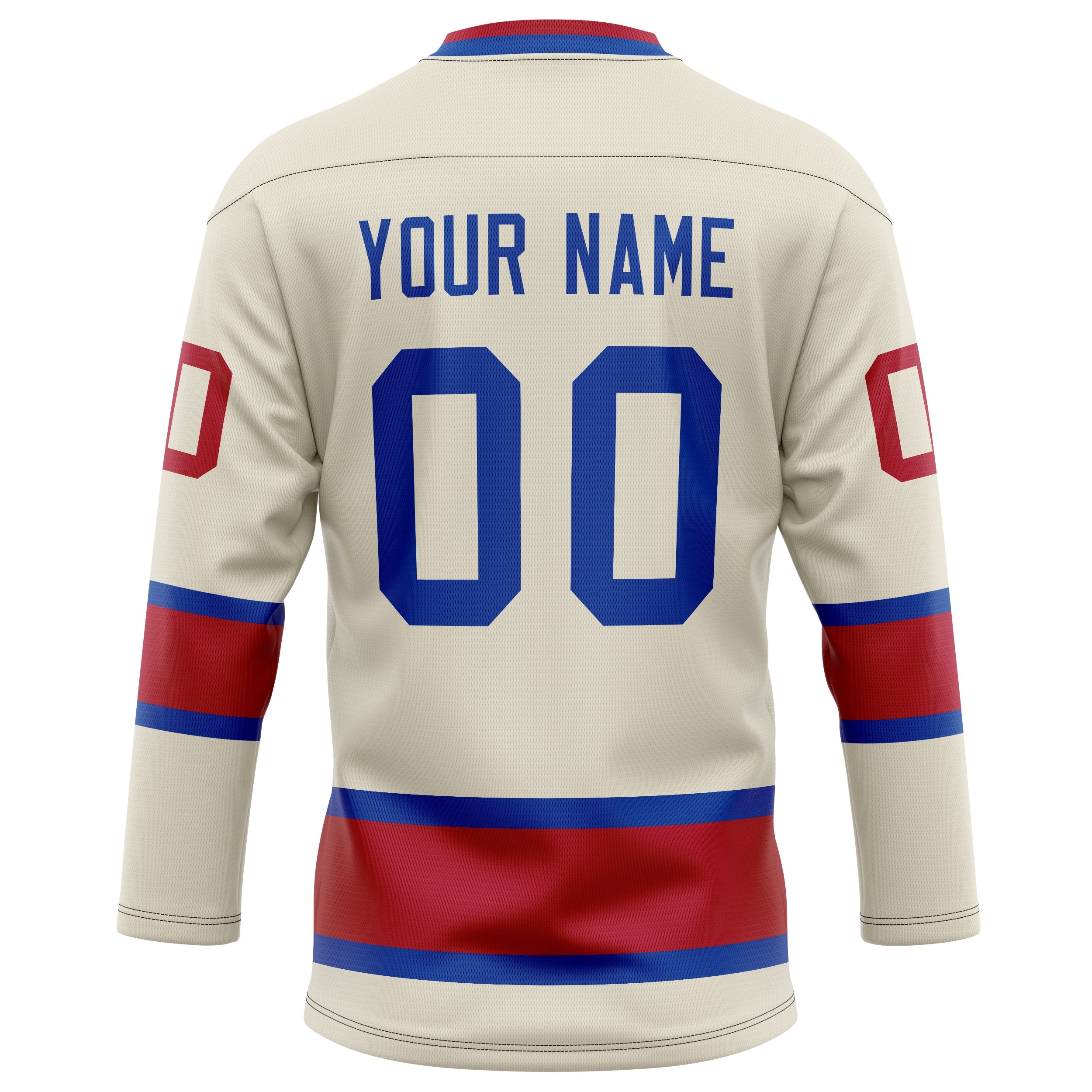 Custom Cream Red Solid Colour Hockey Jersey