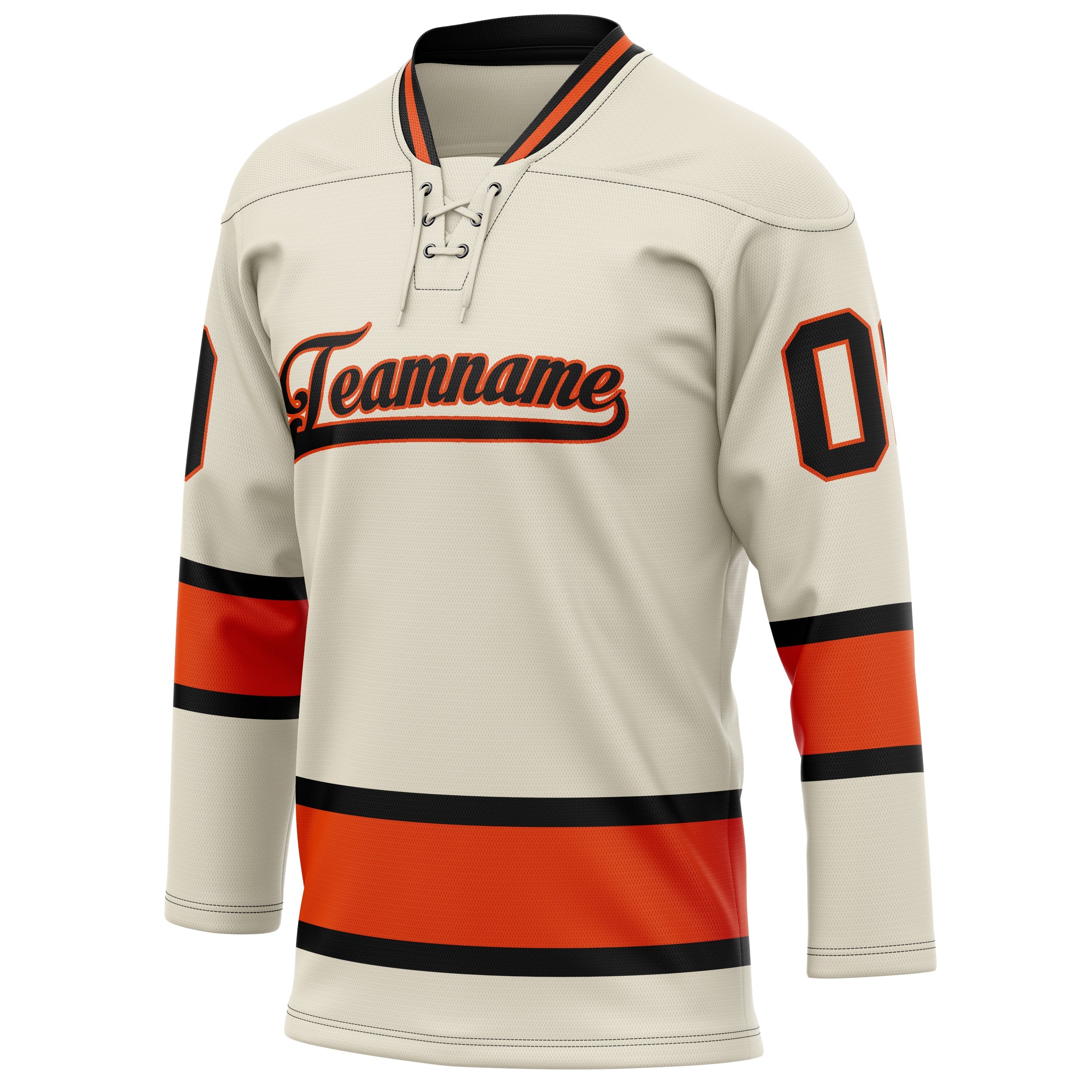Custom Cream Red Solid Colour Hockey Jersey