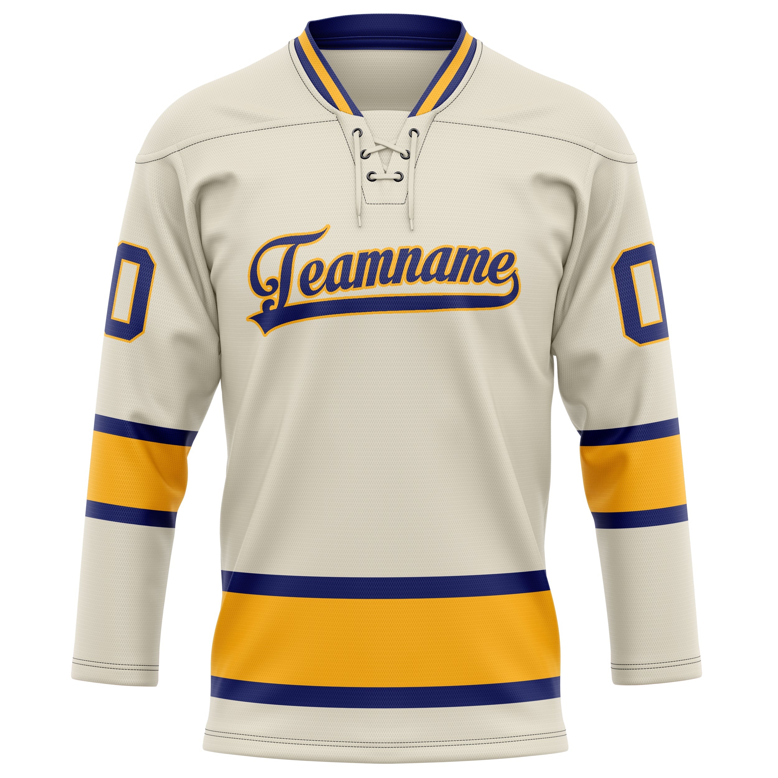 Custom Cream Gold Solid Colour Hockey Jersey