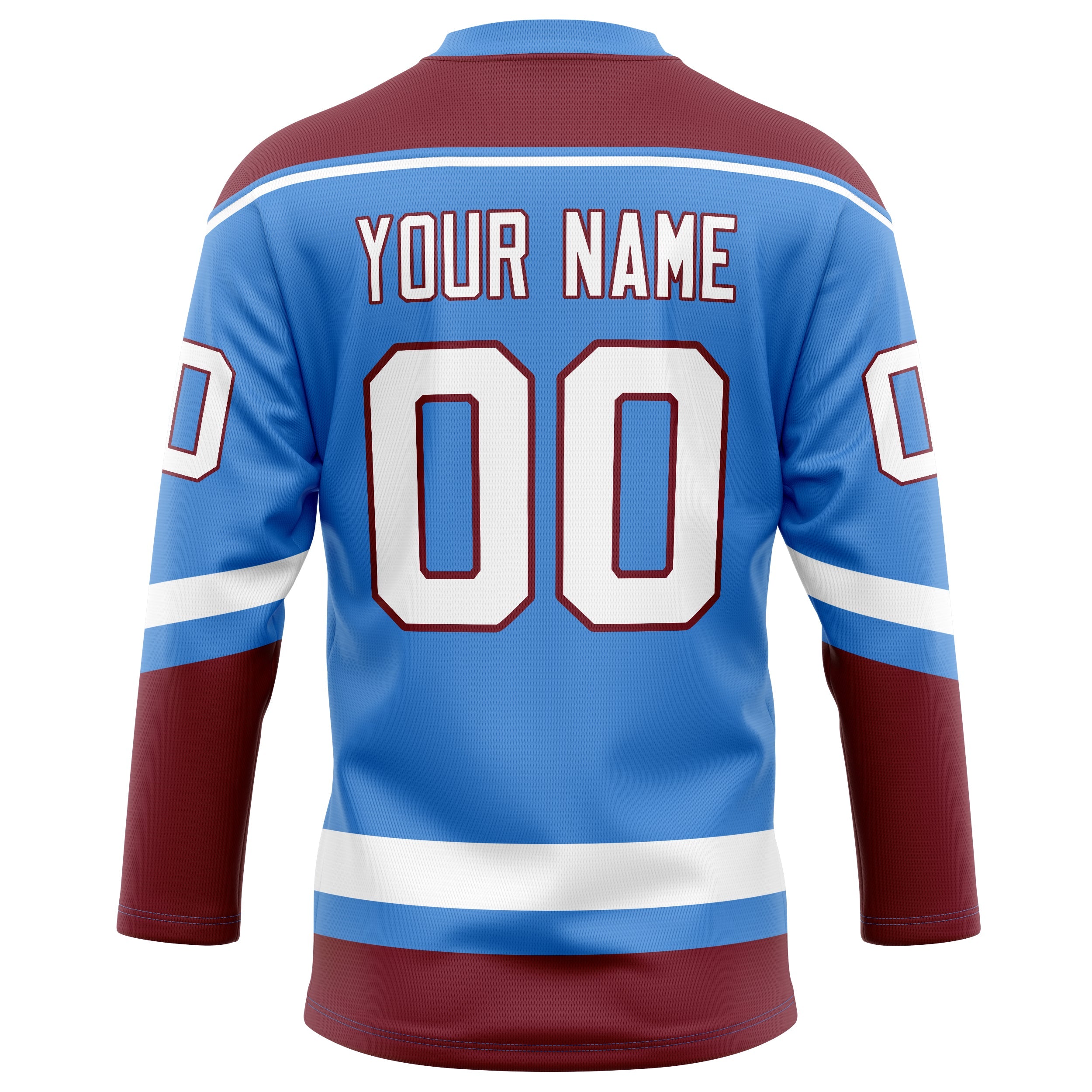 Custom Electric Blue Crimson Solid Colour Hockey Jersey