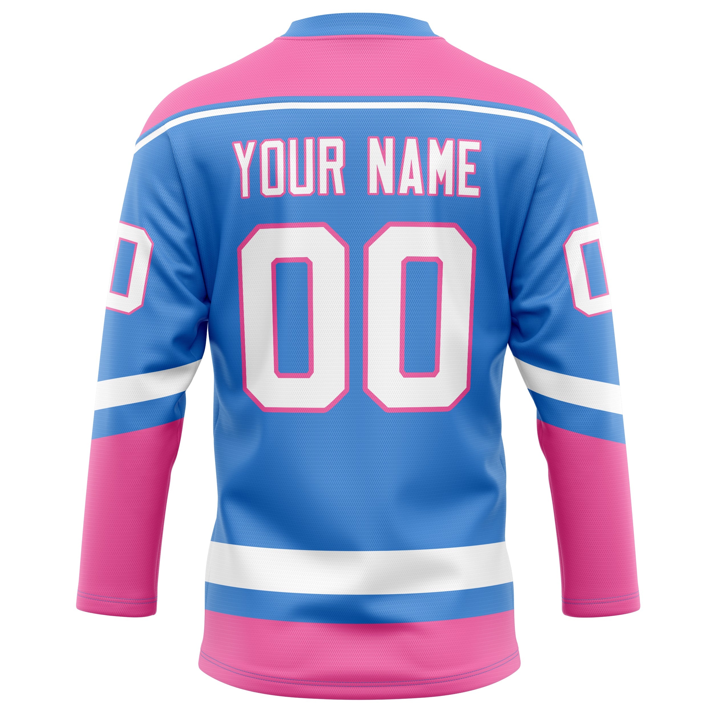 Custom Electric Blue Pink Solid Colour Hockey Jersey