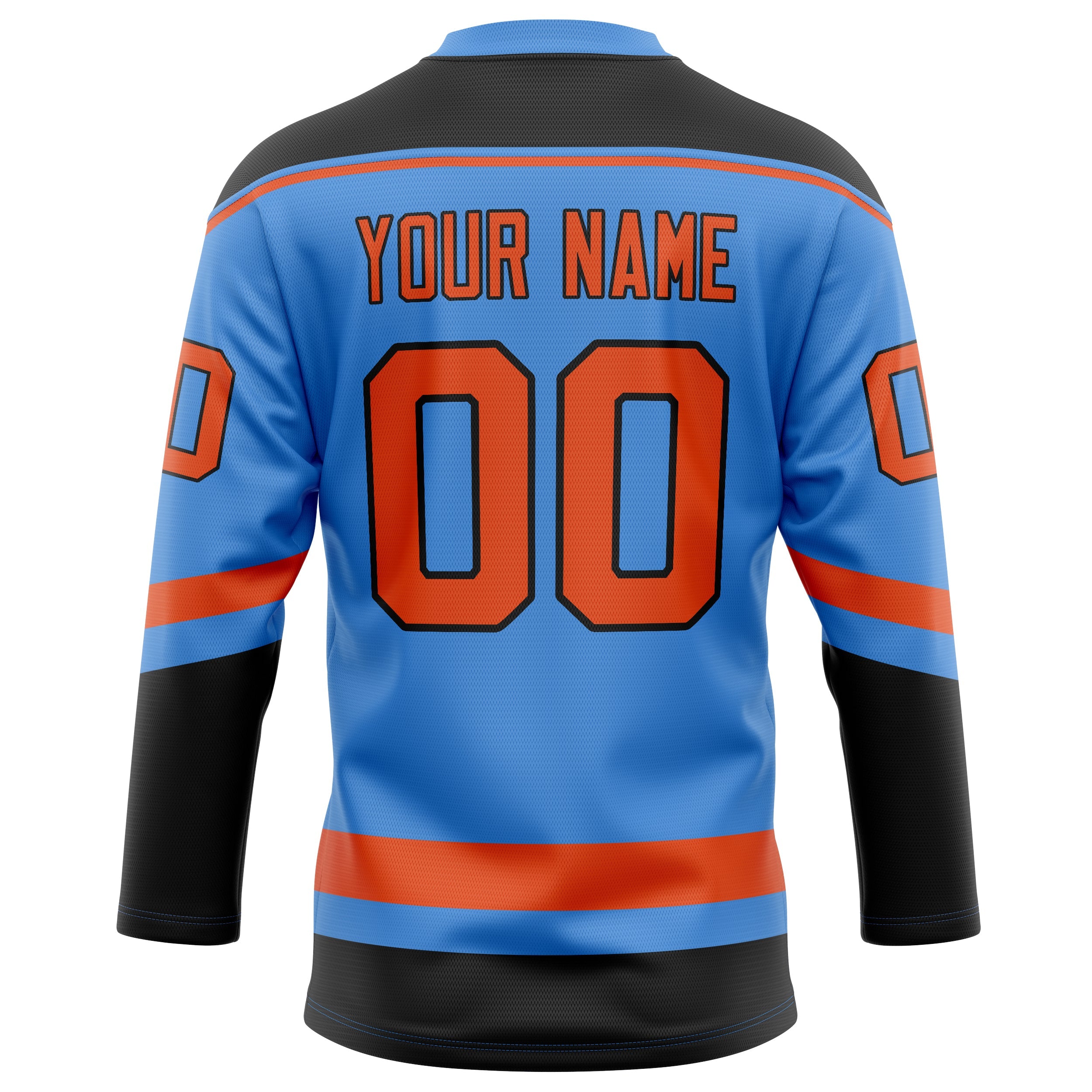 Custom Electric Blue Red Solid Colour Hockey Jersey