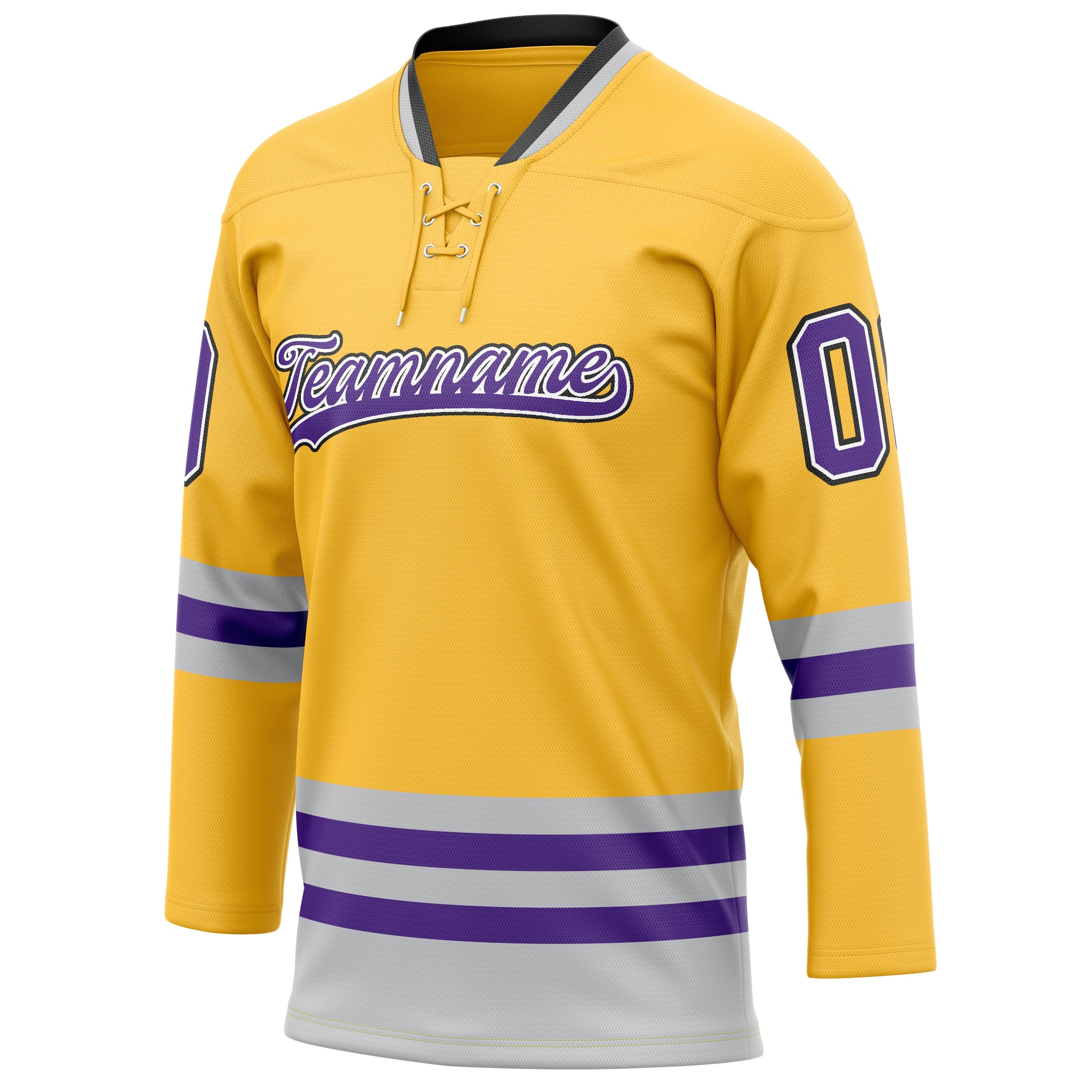 Custom Gold Purple Solid Colour Hockey Jersey