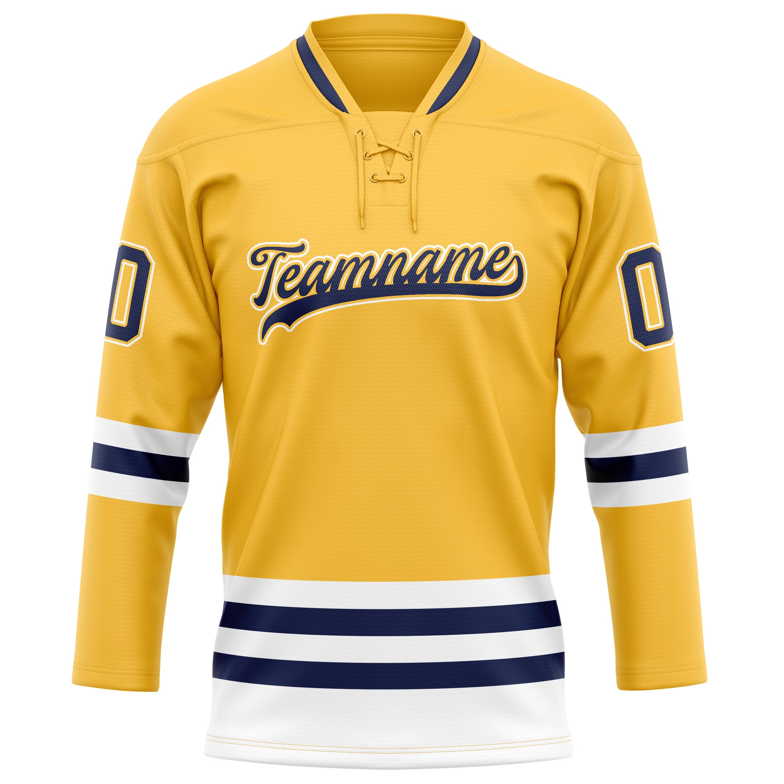 Custom Gold Navy Solid Colour Hockey Jersey