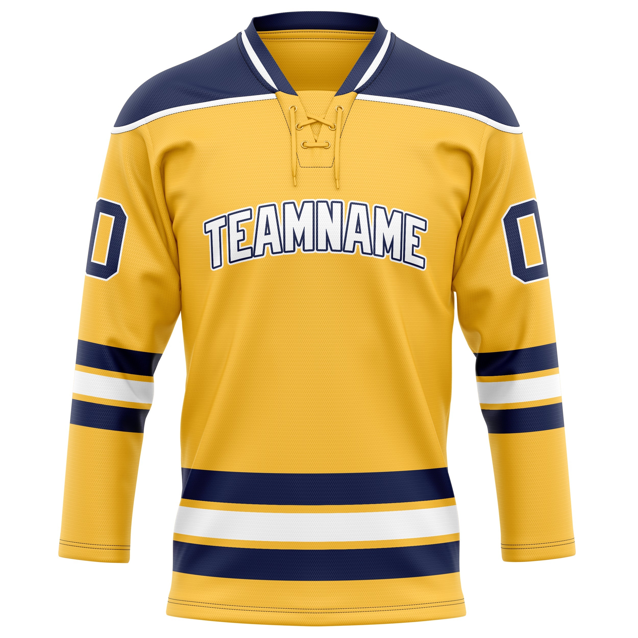 Custom Gold Navy Solid Colour Hockey Jersey