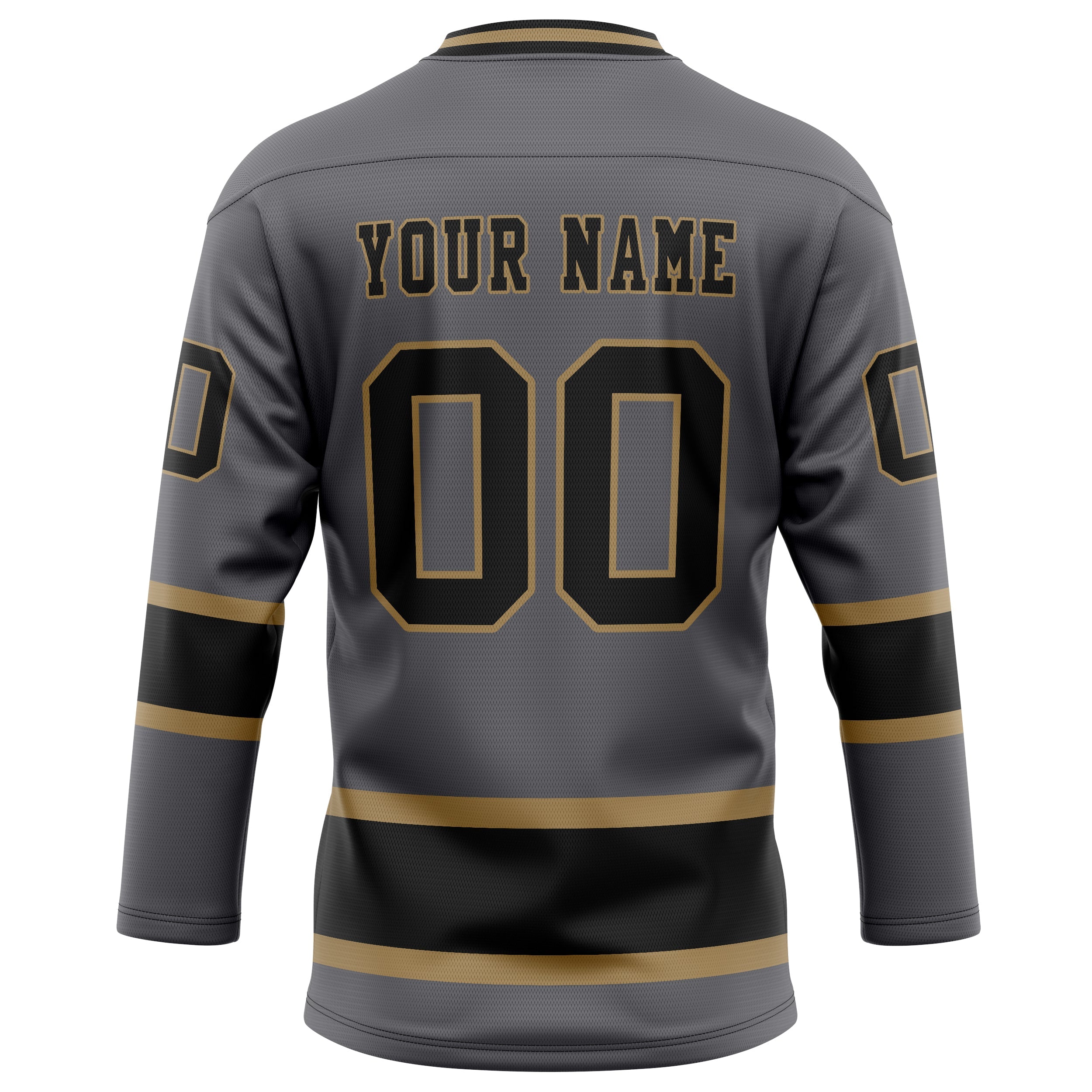 Custom Gray Black Solid Colour Hockey Jersey