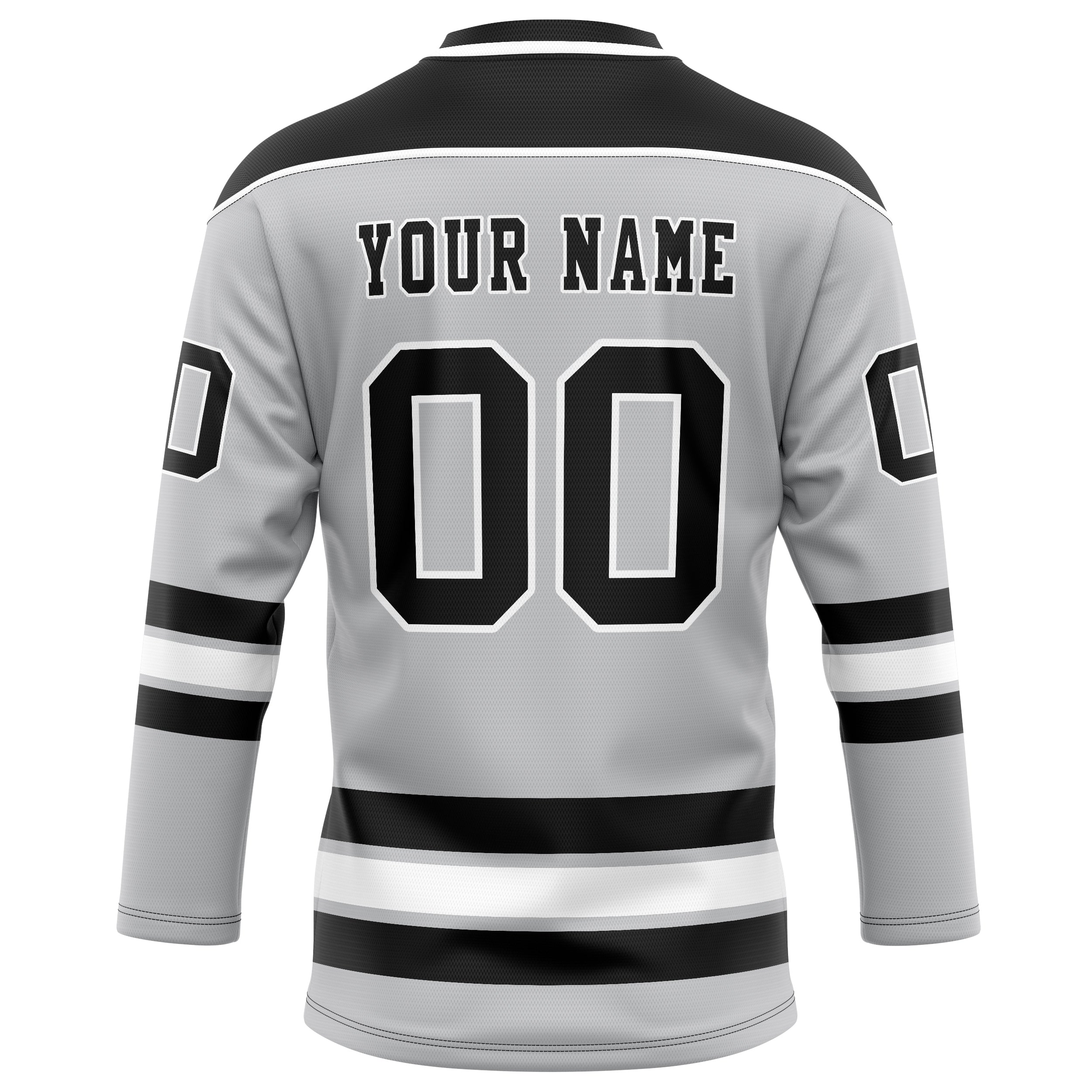 Custom Gray Black Solid Colour Hockey Jersey