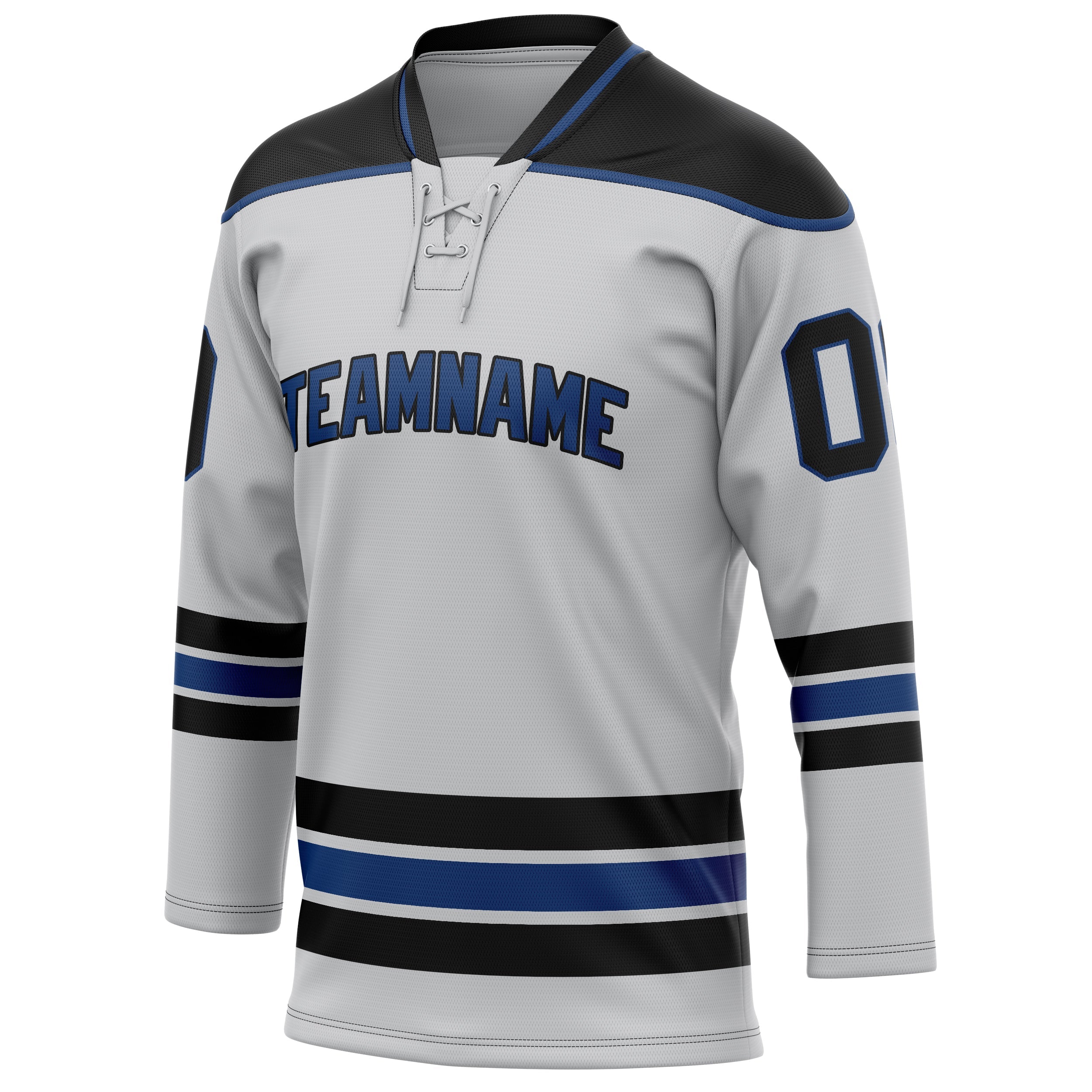 Custom Gray Black Solid Colour Hockey Jersey