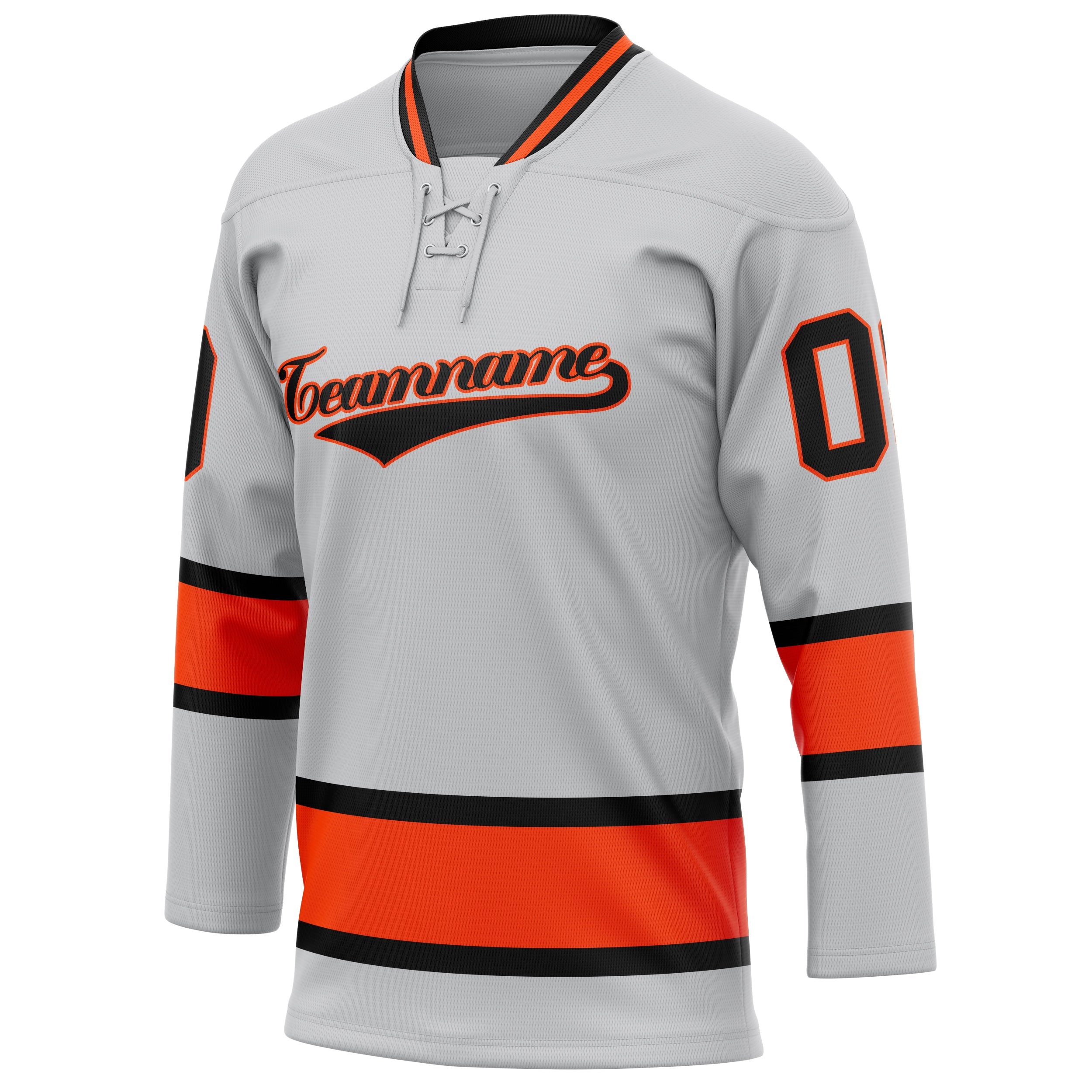 Custom Gray Red Solid Colour Hockey Jersey