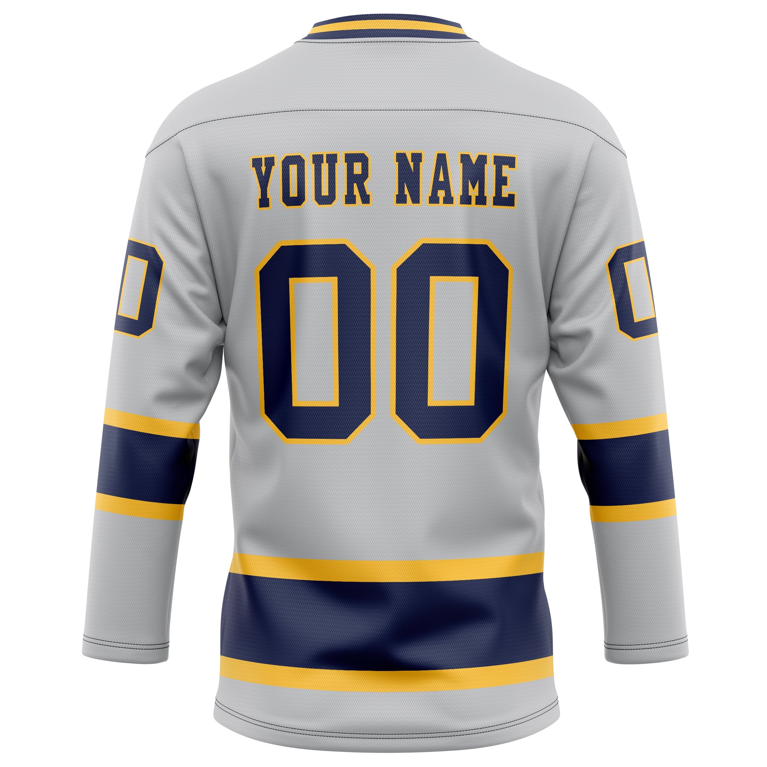 Custom Gray Navy Solid Colour Hockey Jersey