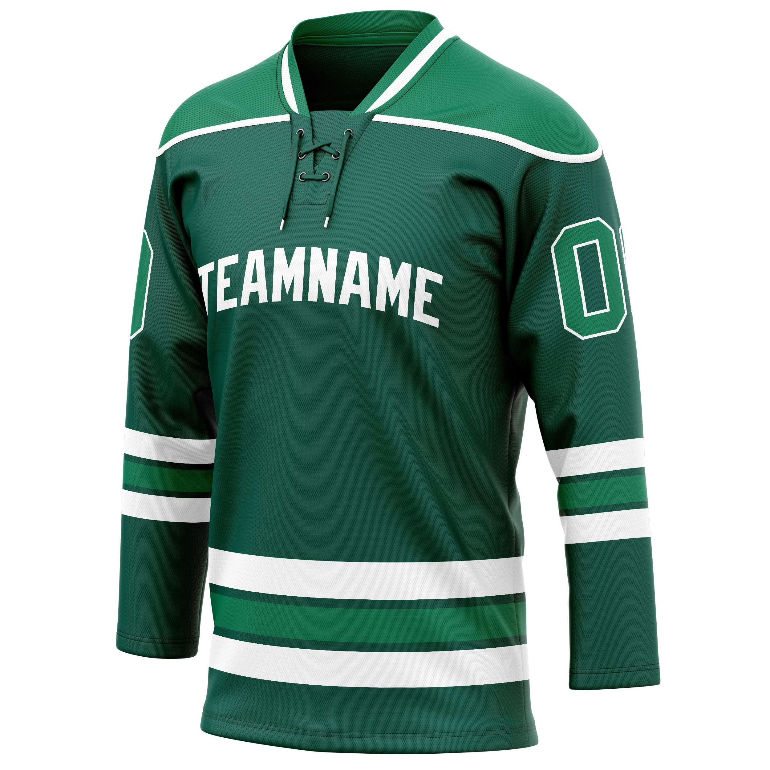 Custom Green White Solid Colour Hockey Jersey
