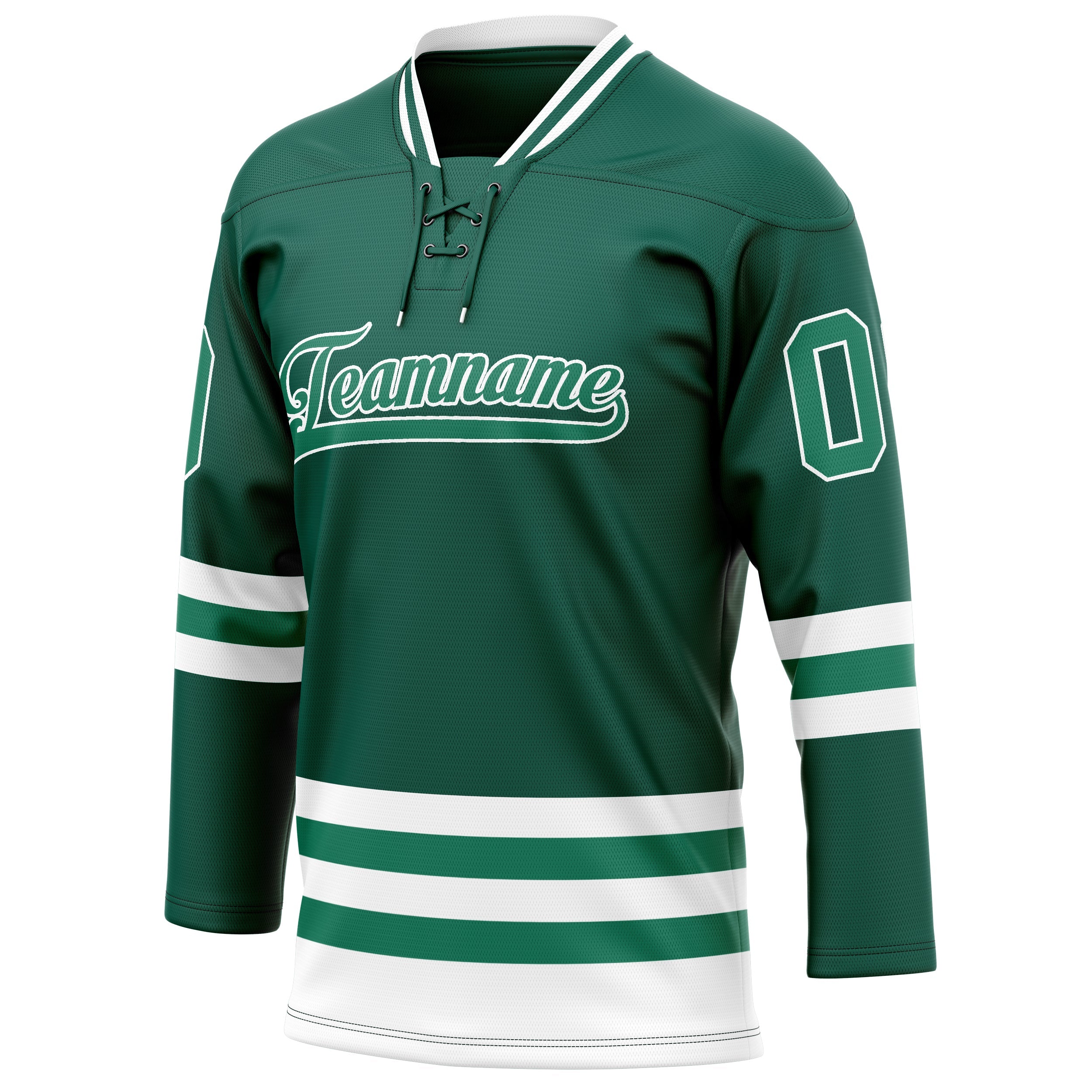 Custom Green White Solid Colour Hockey Jersey