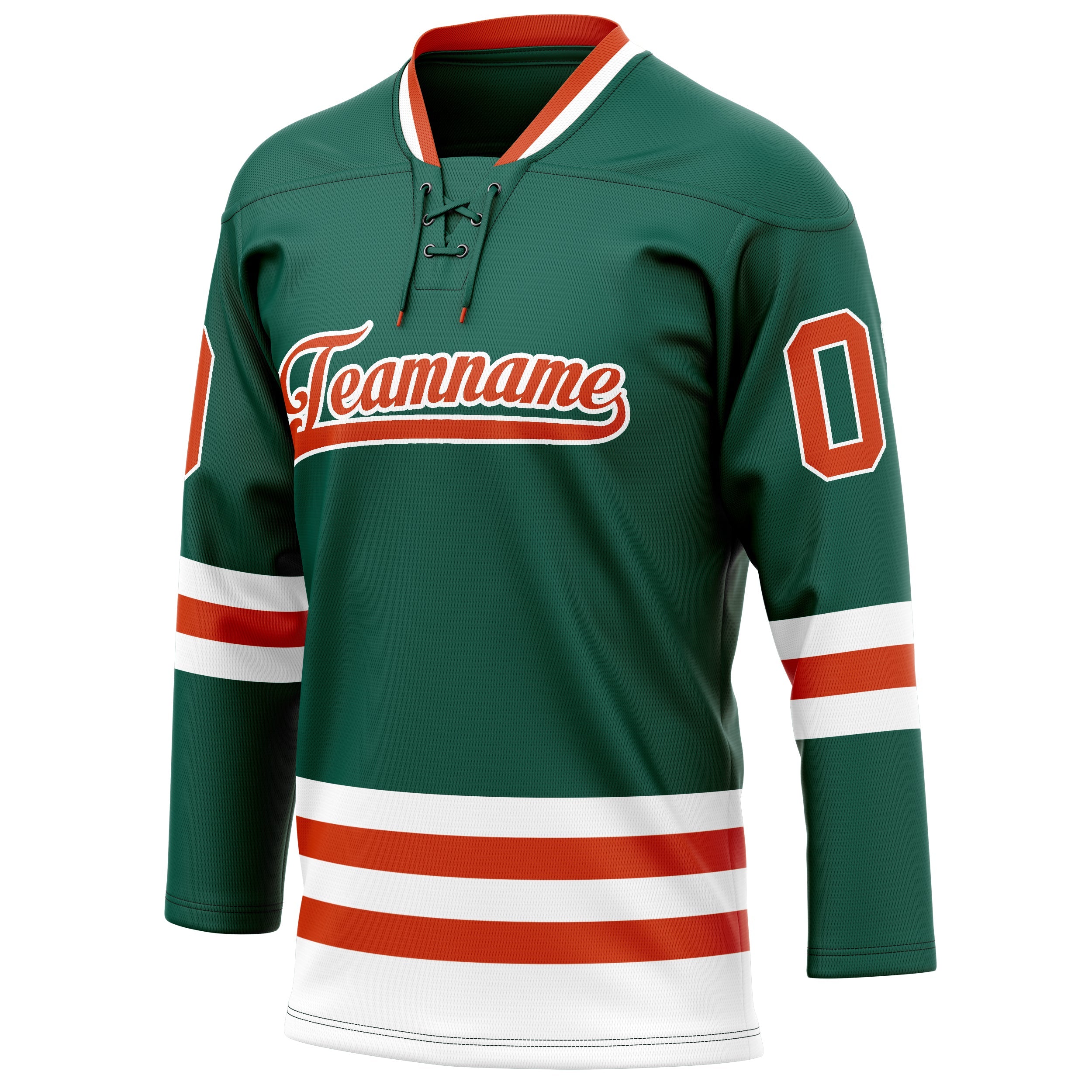Custom Green Red Solid Colour Hockey Jersey