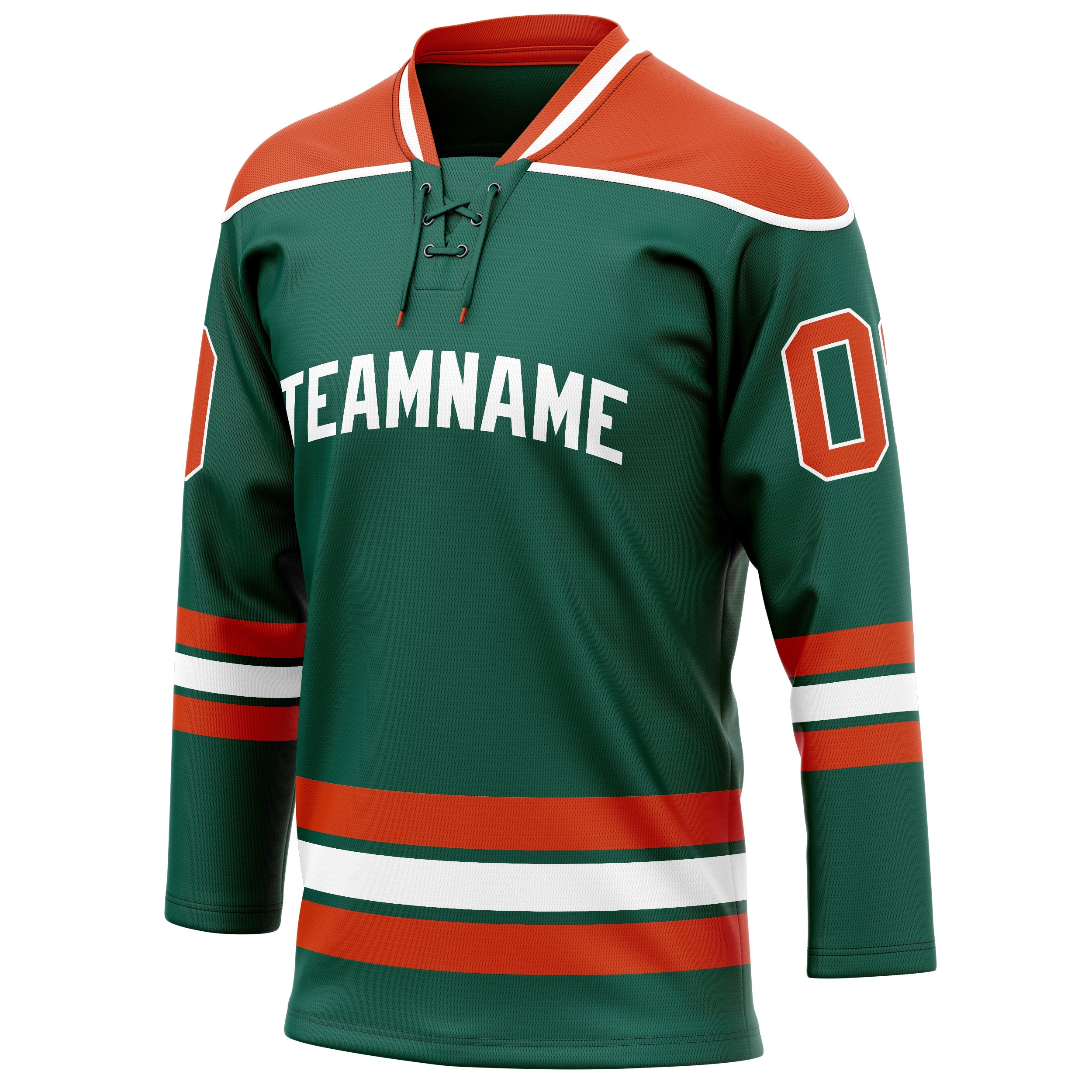 Custom Green Red Solid Colour Hockey Jersey