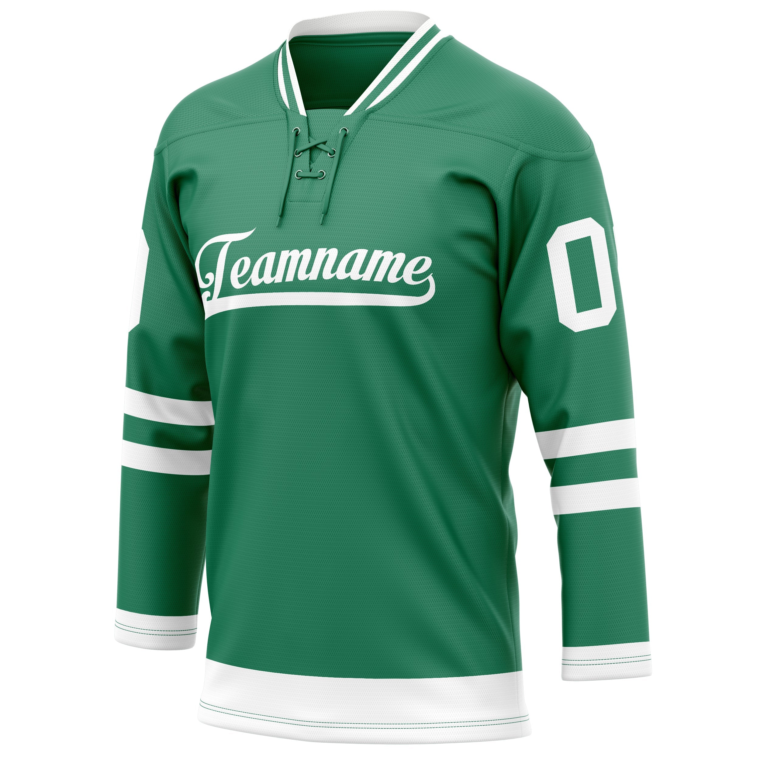 Custom Green White Solid Colour Hockey Jersey