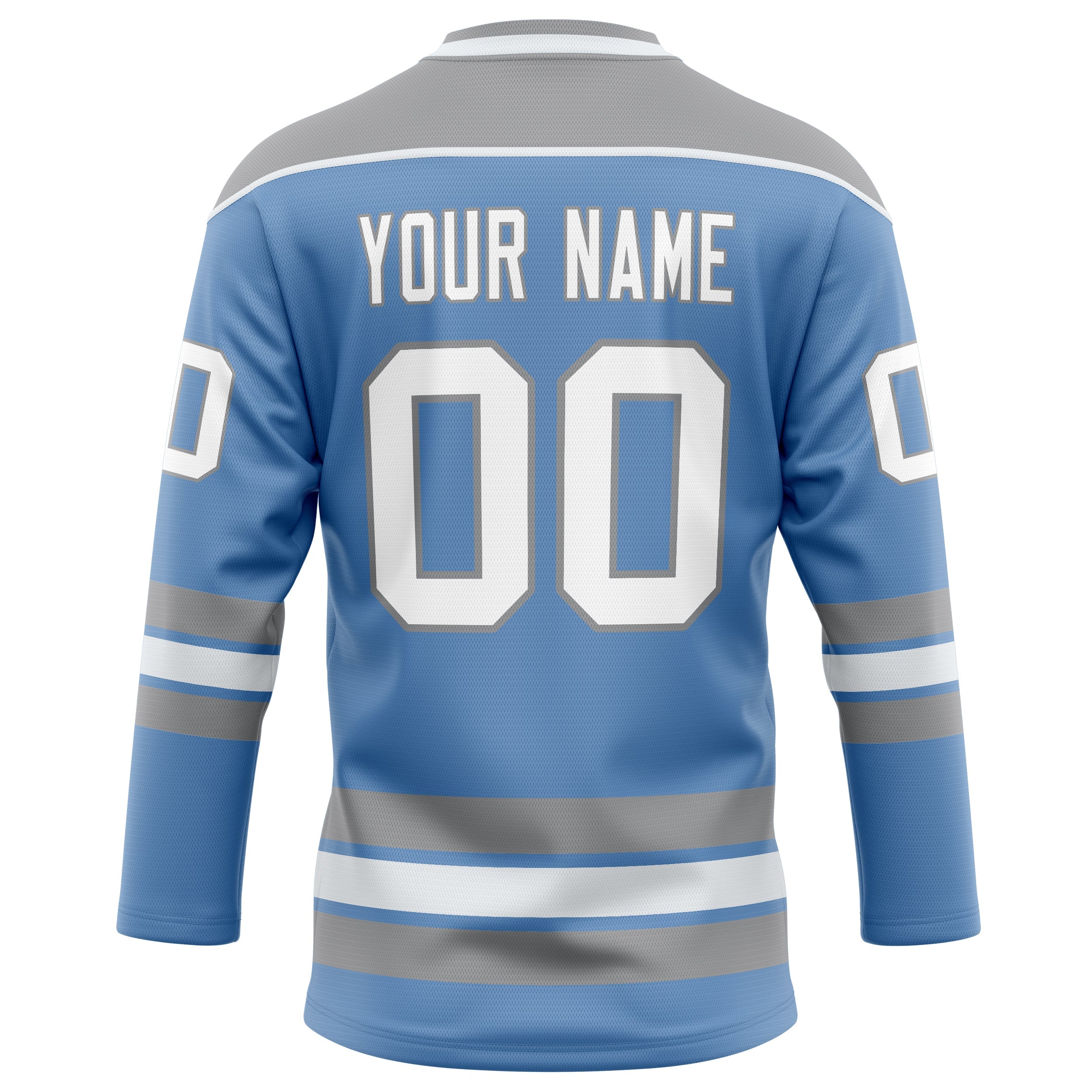 Custom Light Blue Gray Solid Colour Hockey Jersey