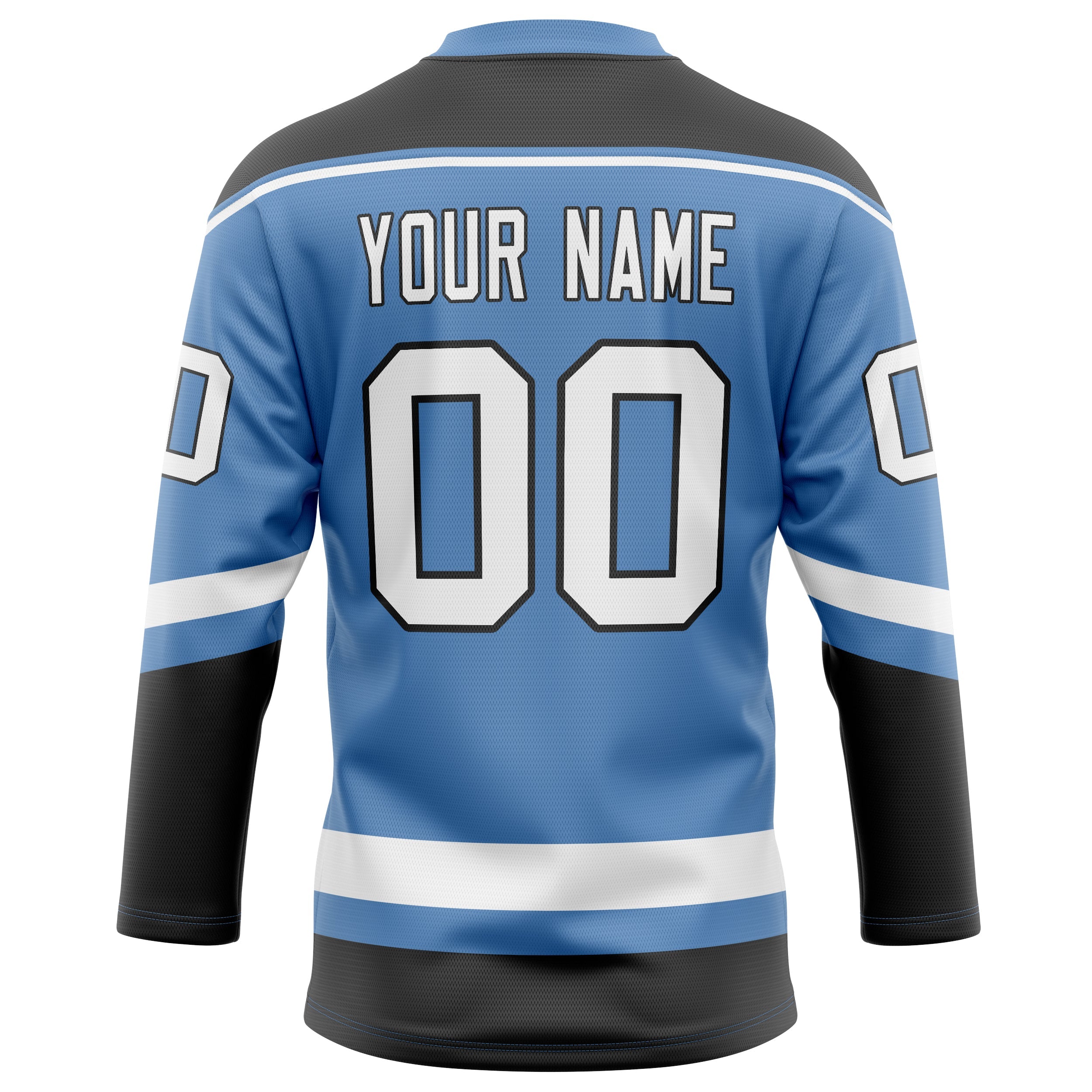 Custom Light Blue Gray Solid Colour Hockey Jersey