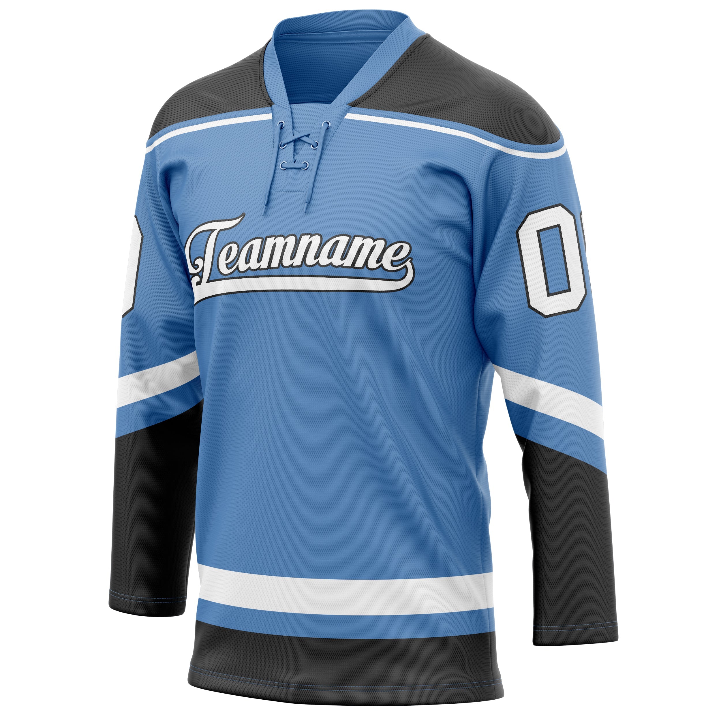 Custom Light Blue Gray Solid Colour Hockey Jersey