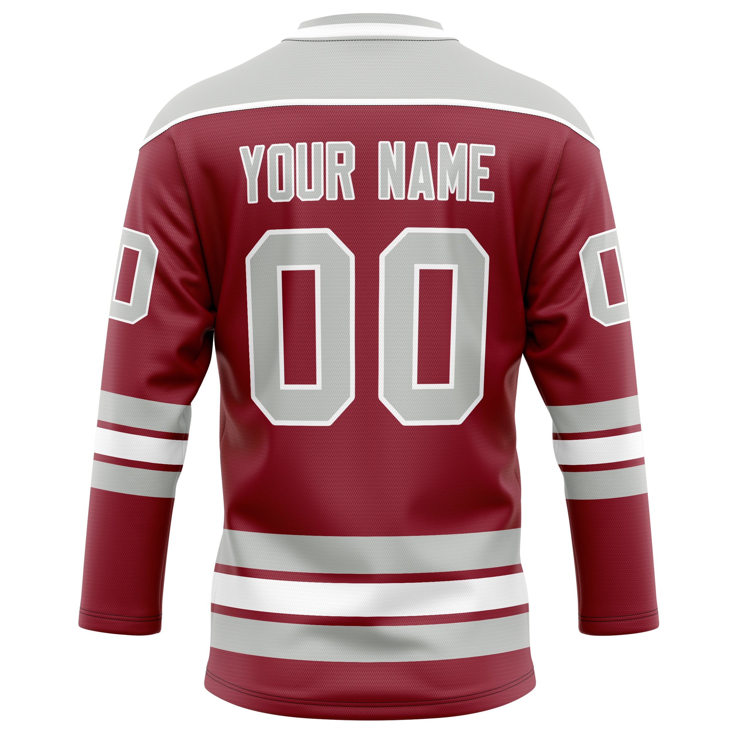 Custom Maroon Gray Solid Colour Hockey Jersey