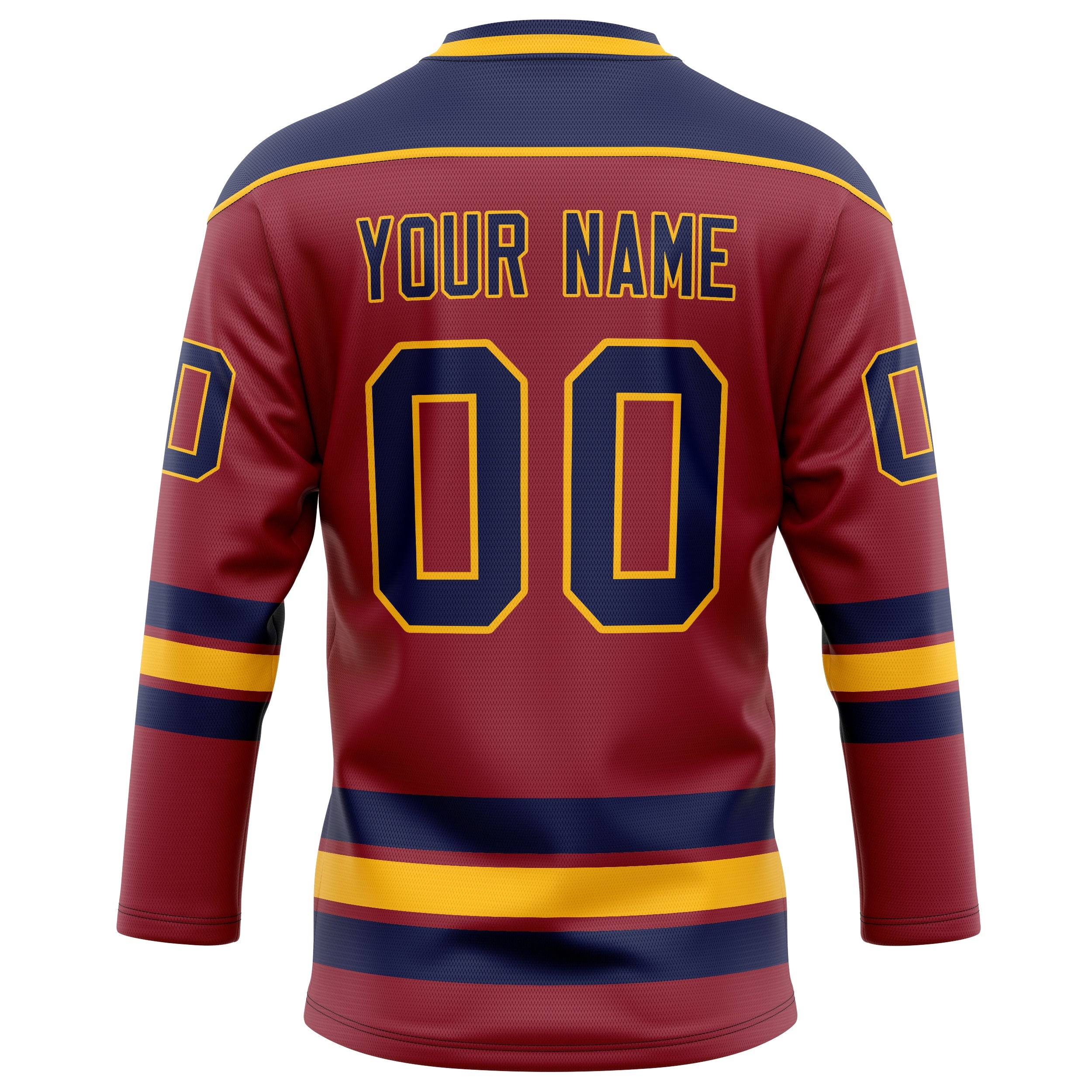 Custom Maroon Navy Solid Colour Hockey Jersey