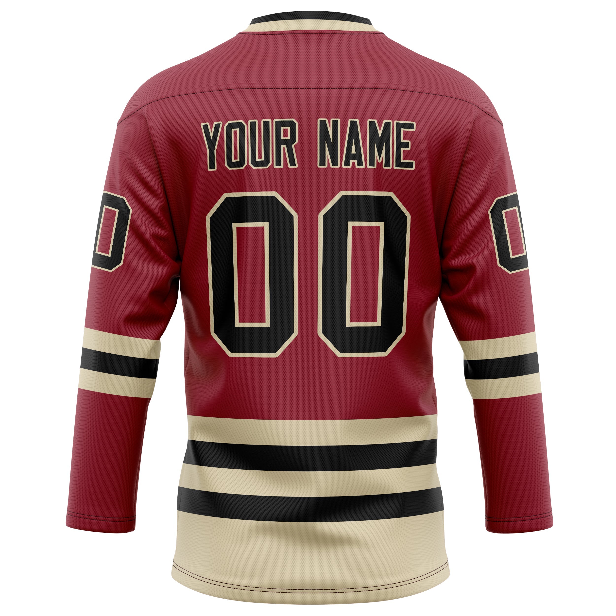 Custom Maroon Cream Solid Colour Hockey Jersey