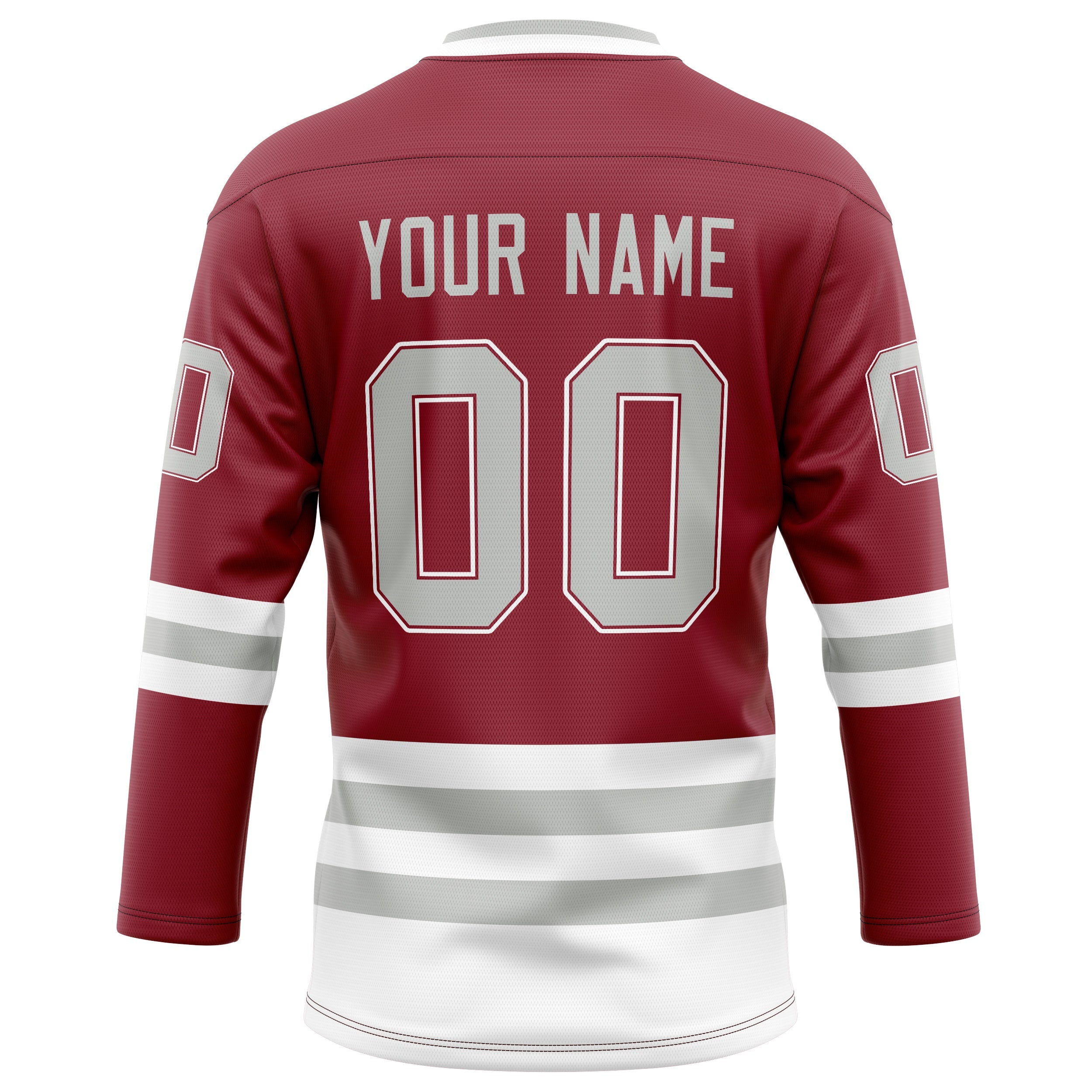 Custom Maroon Gray Solid Colour Hockey Jersey