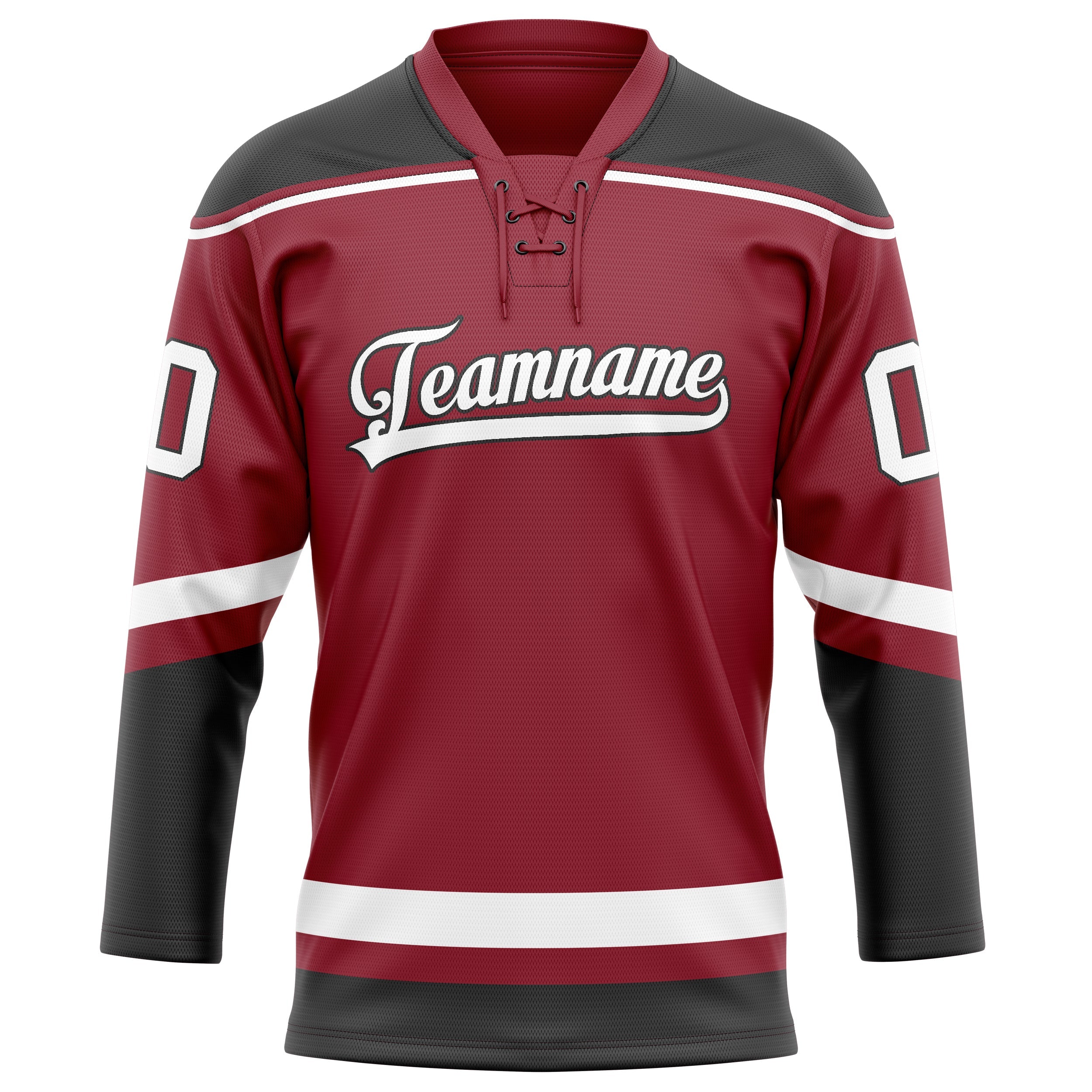 Custom Maroon Black Solid Colour Hockey Jersey