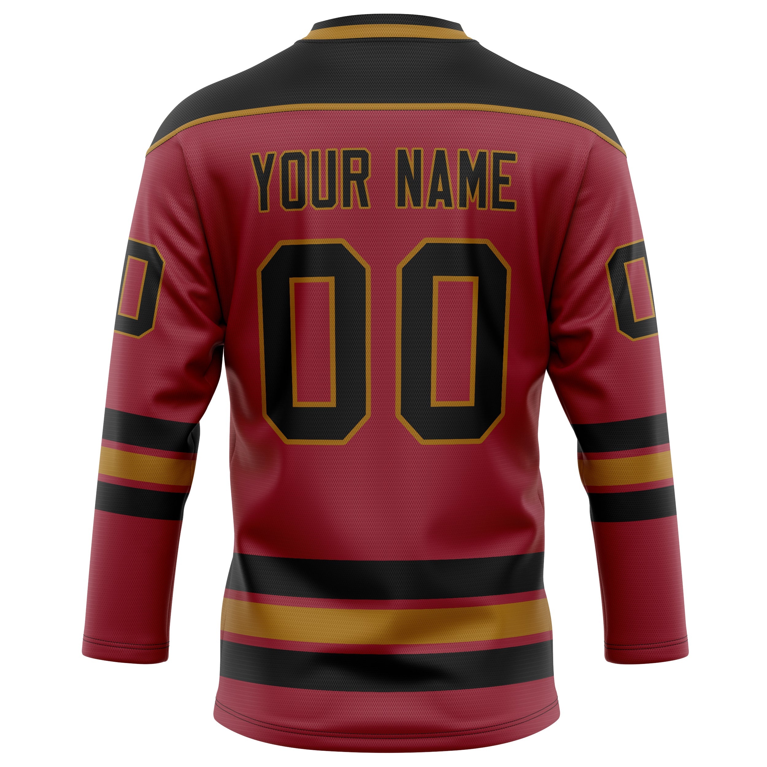 Custom Maroon Black Solid Colour Hockey Jersey