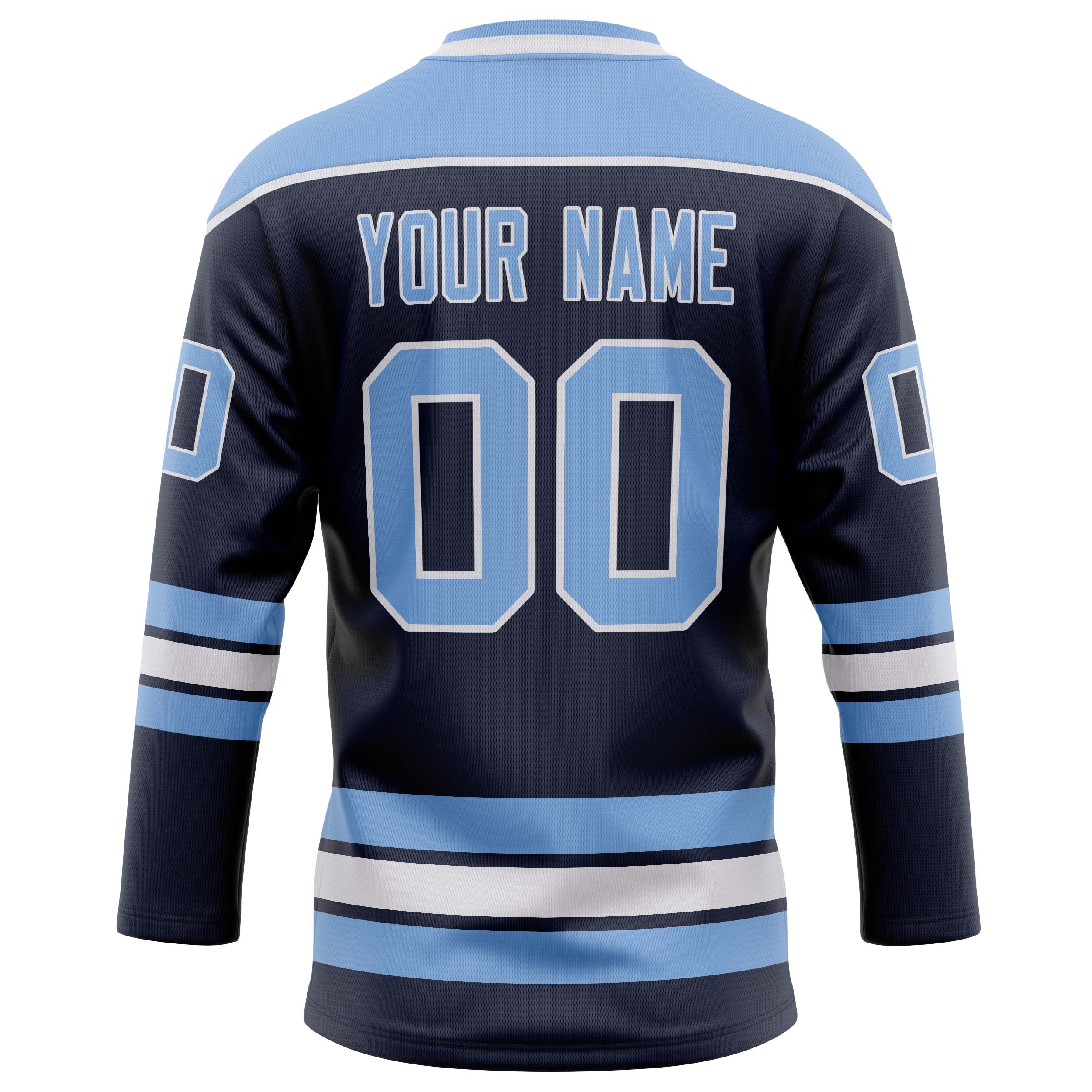 Custom Navy Light Blue Solid Colour Hockey Jersey