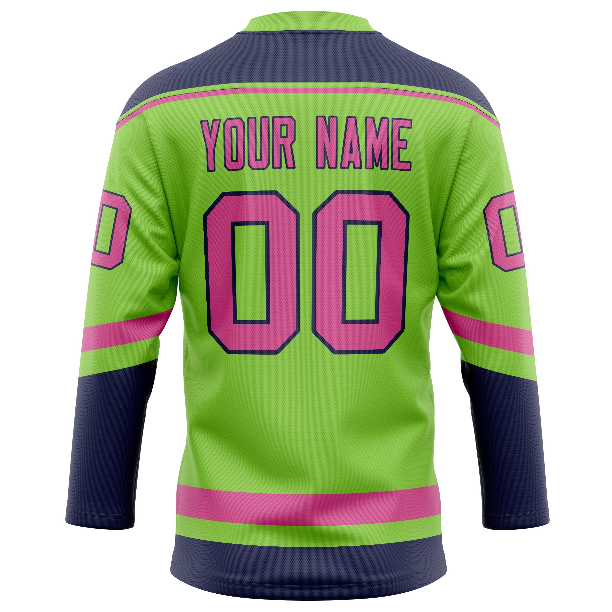 Custom Neon Green Pink Solid Colour Hockey Jersey