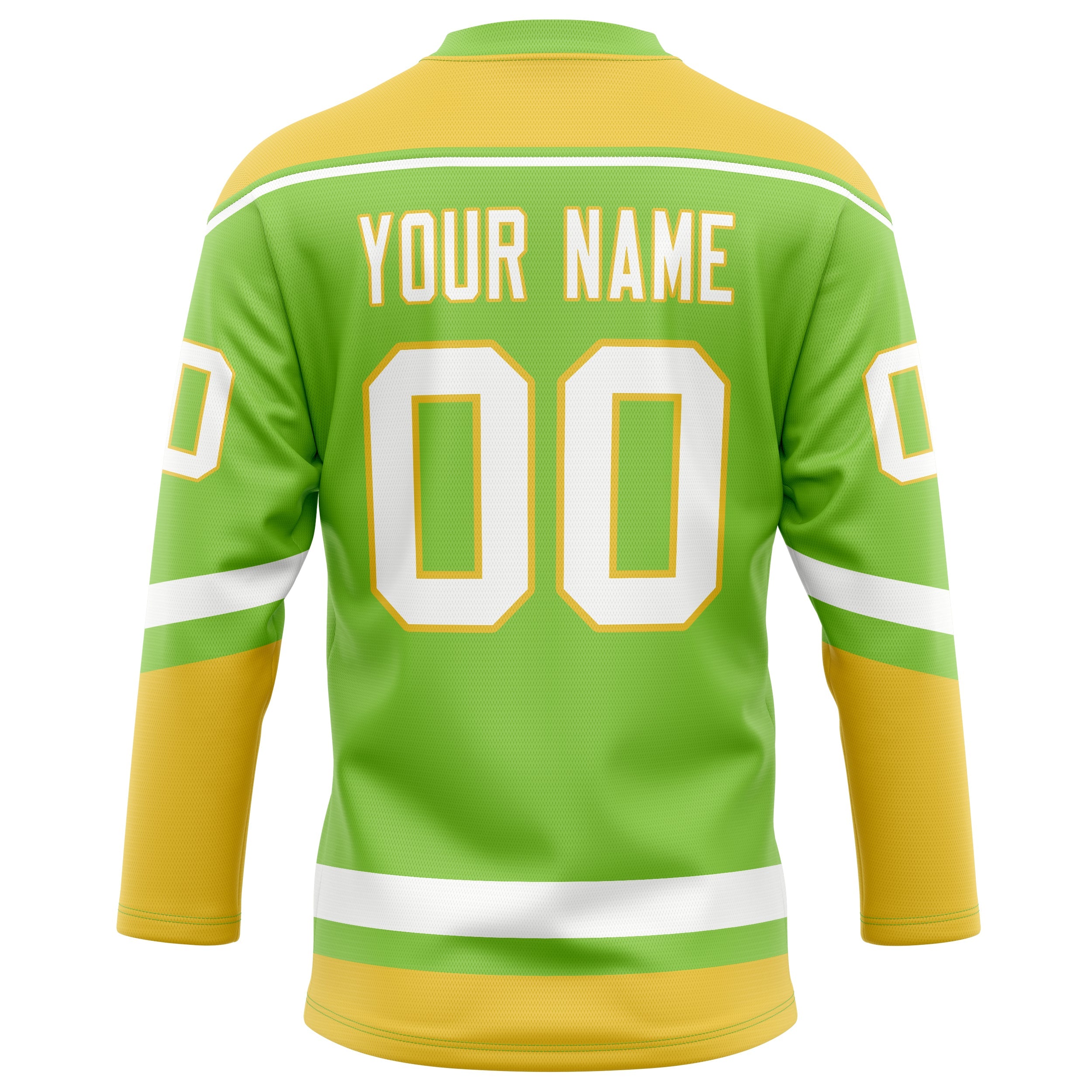 Custom Neon Green Gold Solid Colour Hockey Jersey