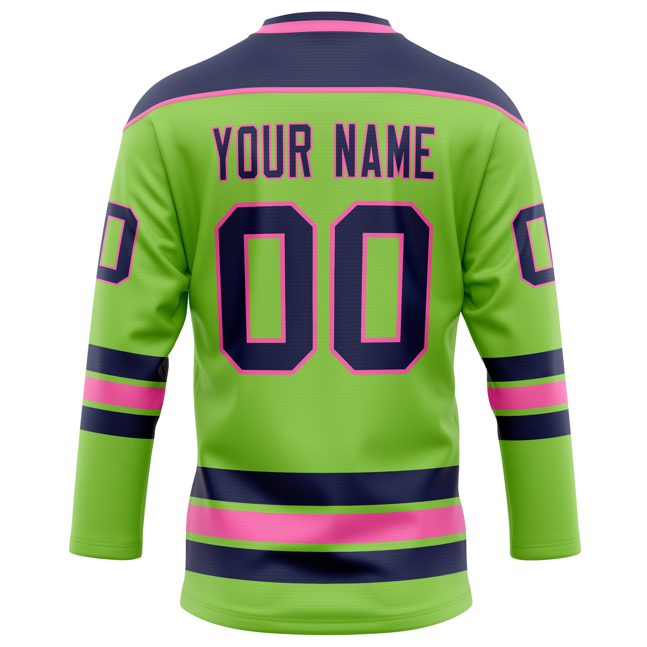 Custom Neon Green Navy Solid Colour Hockey Jersey