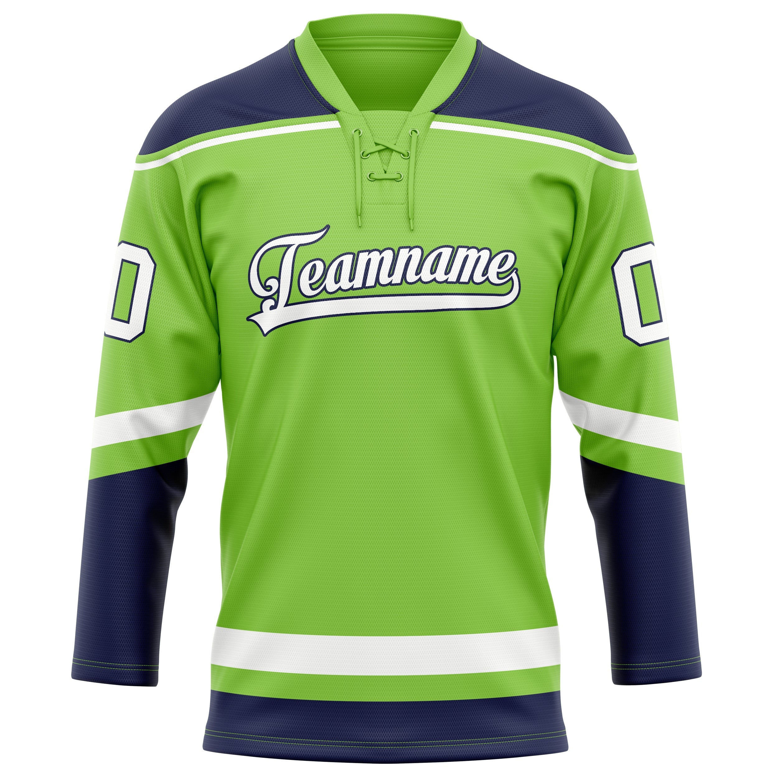 Custom Neon Green White Solid Colour Hockey Jersey