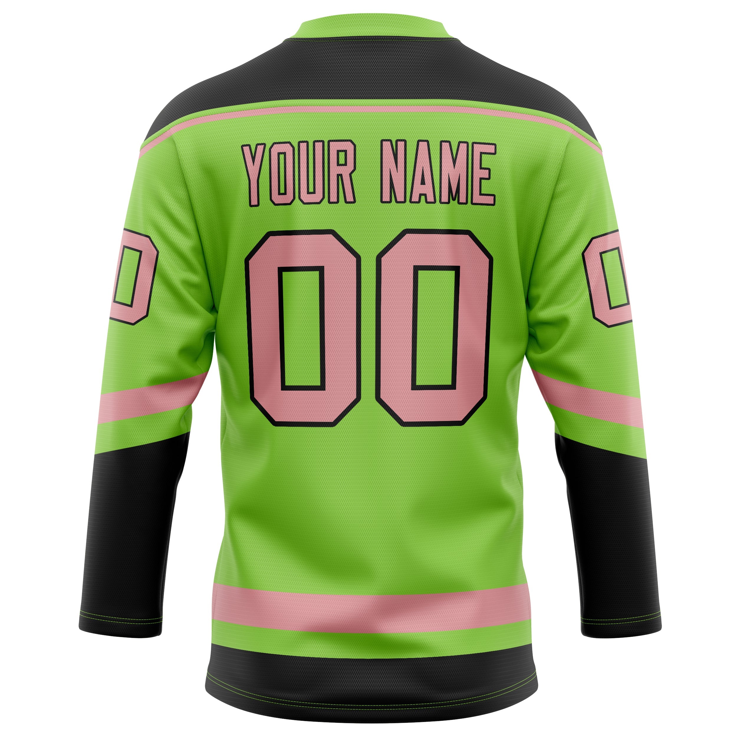 Custom Neon Green Pink Solid Colour Hockey Jersey
