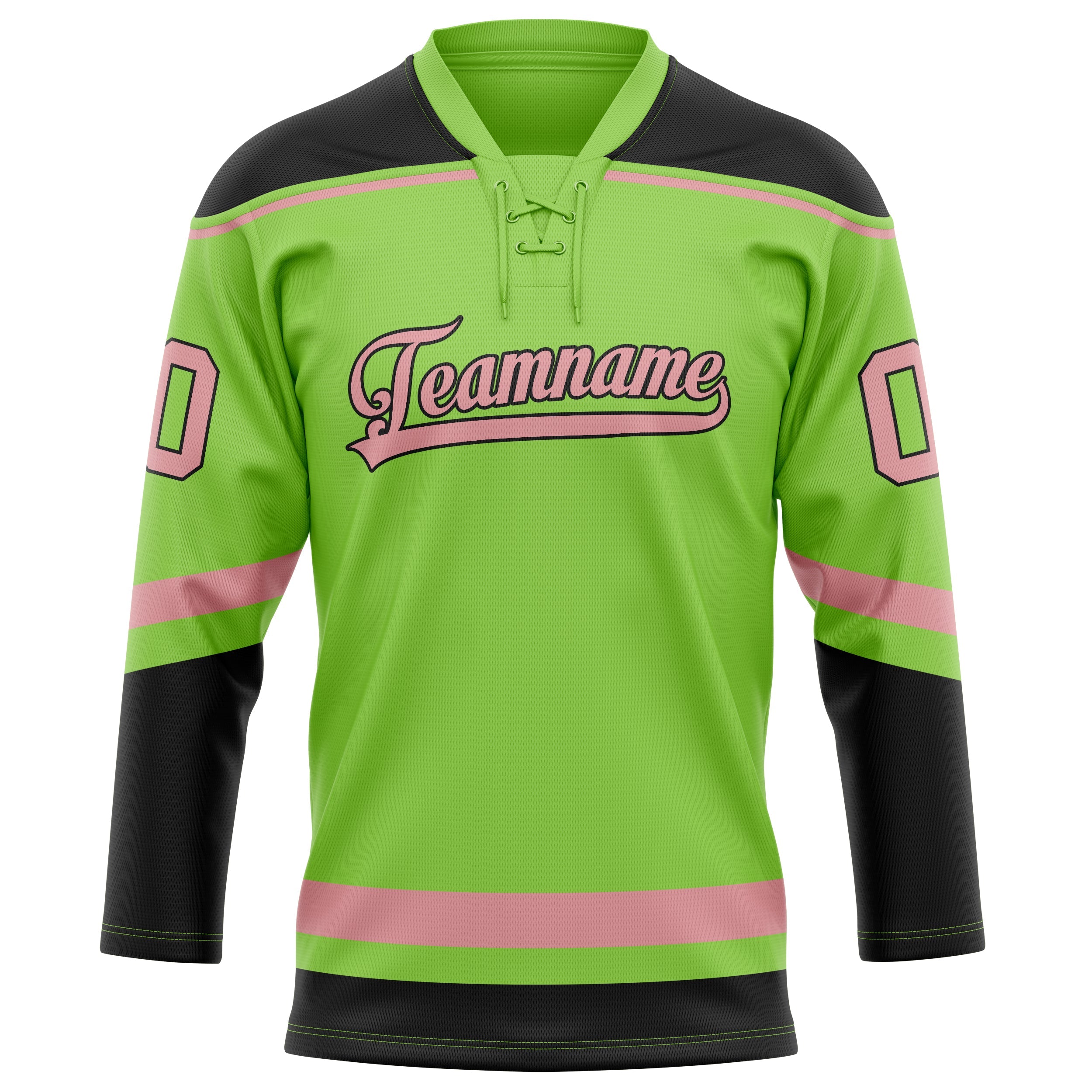 Custom Neon Green Pink Solid Colour Hockey Jersey