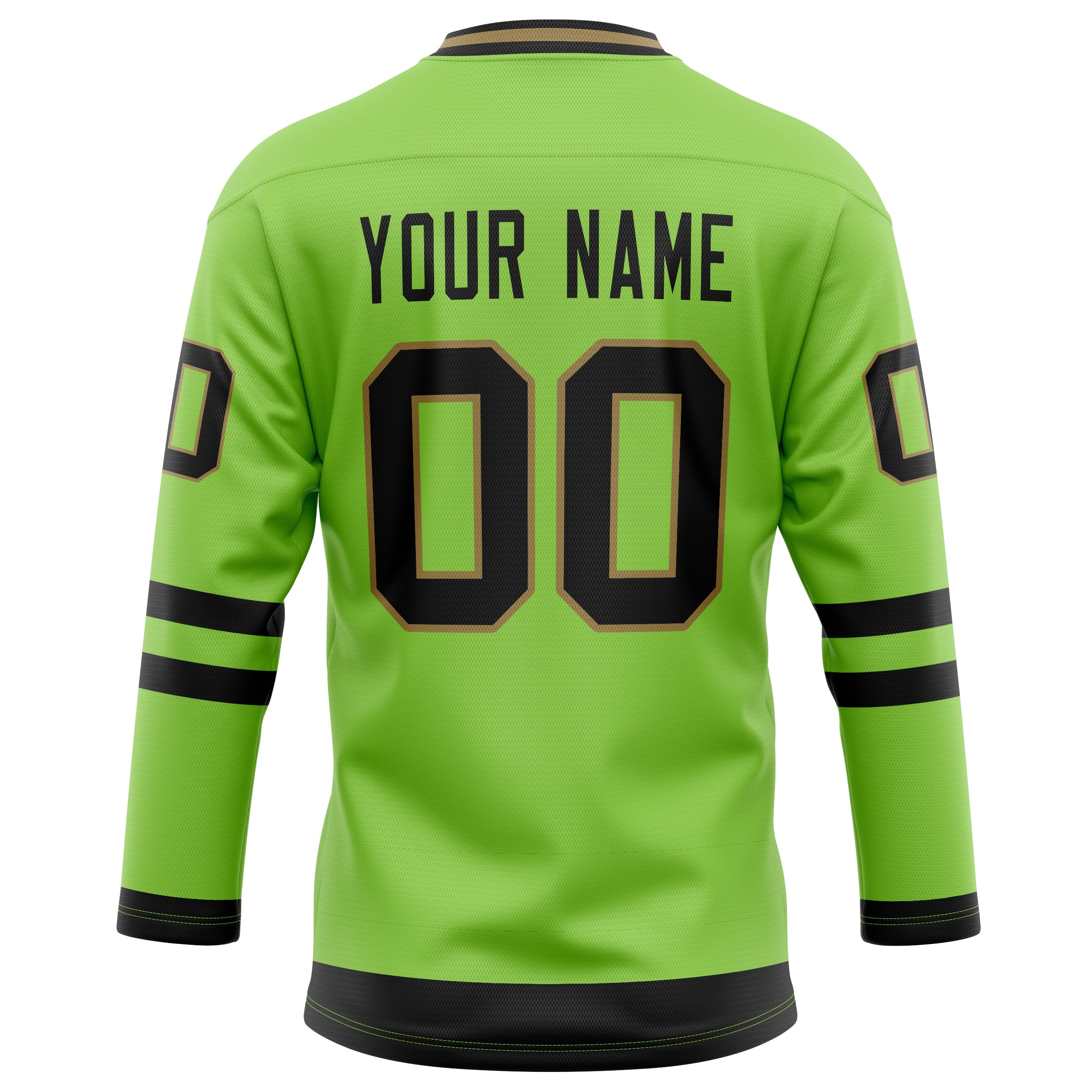 Custom Neon Green Black Solid Colour Hockey Jersey