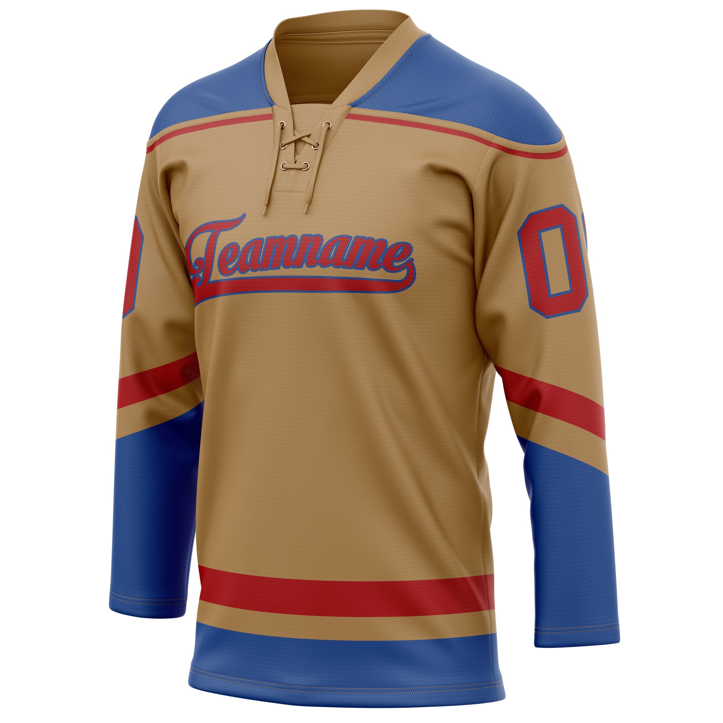 Custom Old Gold Royal Solid Colour Hockey Jersey