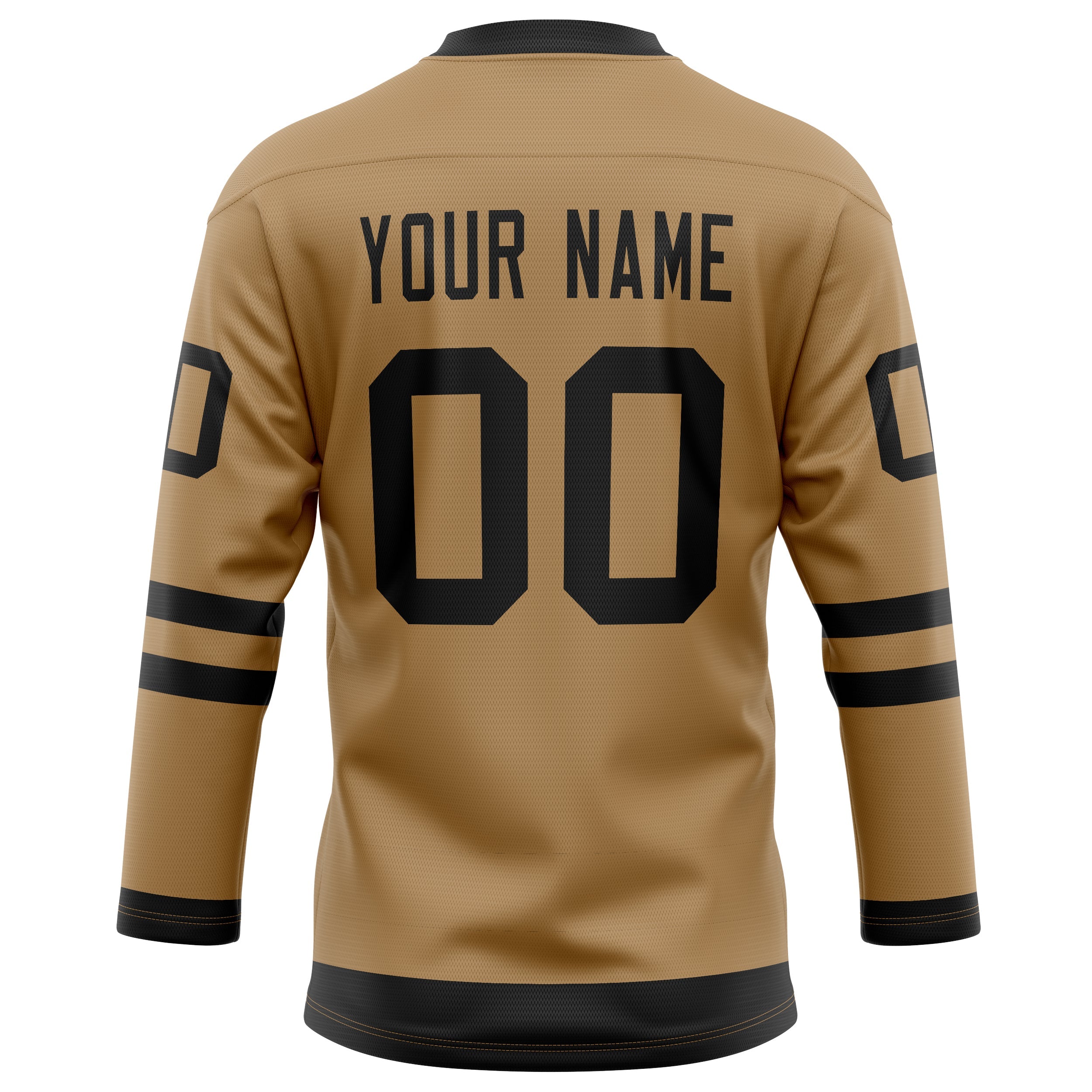 Custom Old Gold Black Solid Colour Hockey Jersey