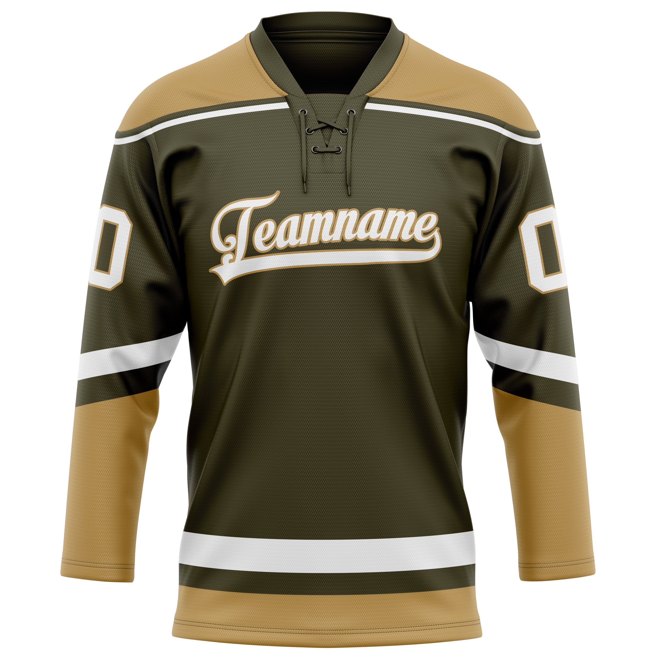 Custom Olive Old Gold Solid Colour Hockey Jersey