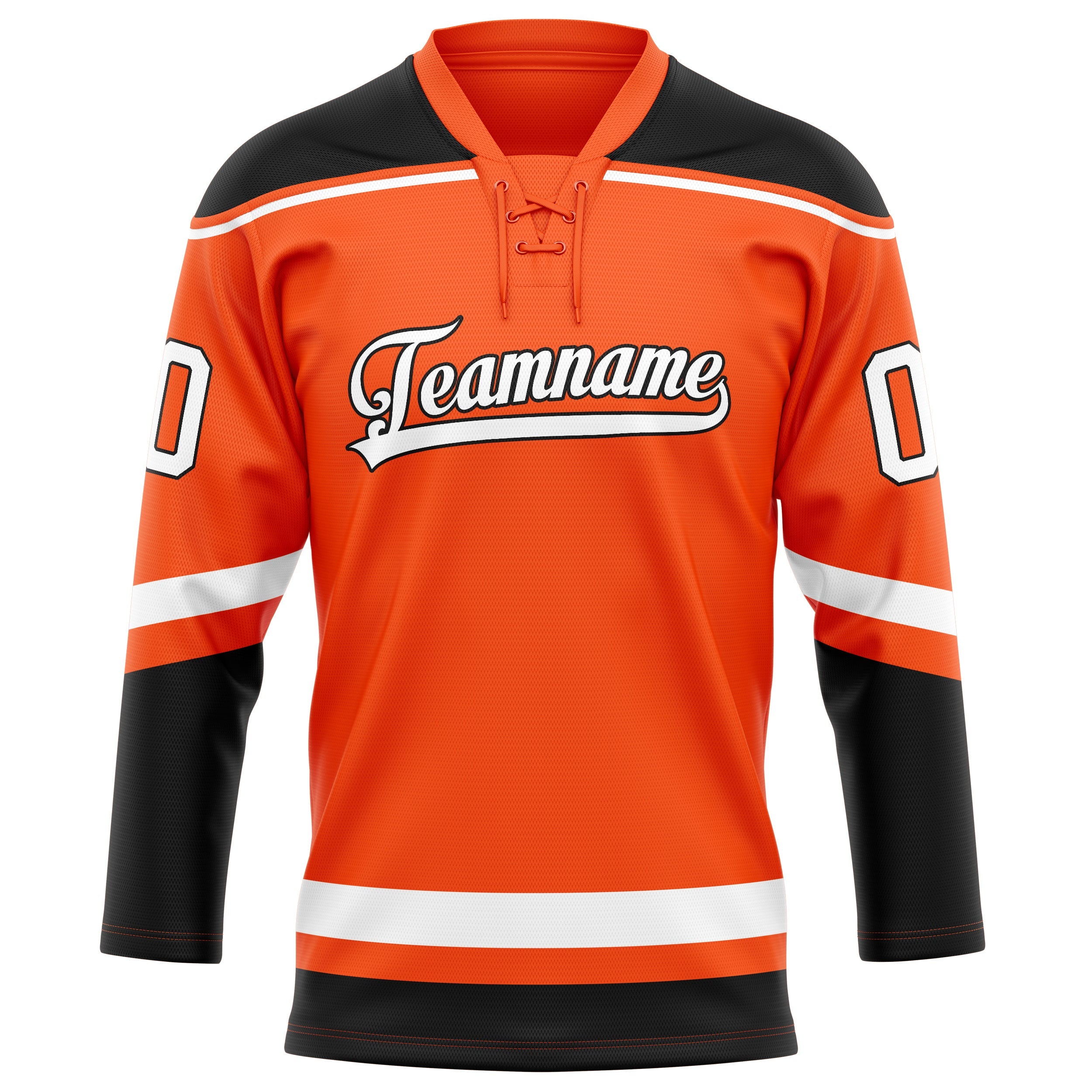 Custom Orange Black Solid Colour Hockey Jersey