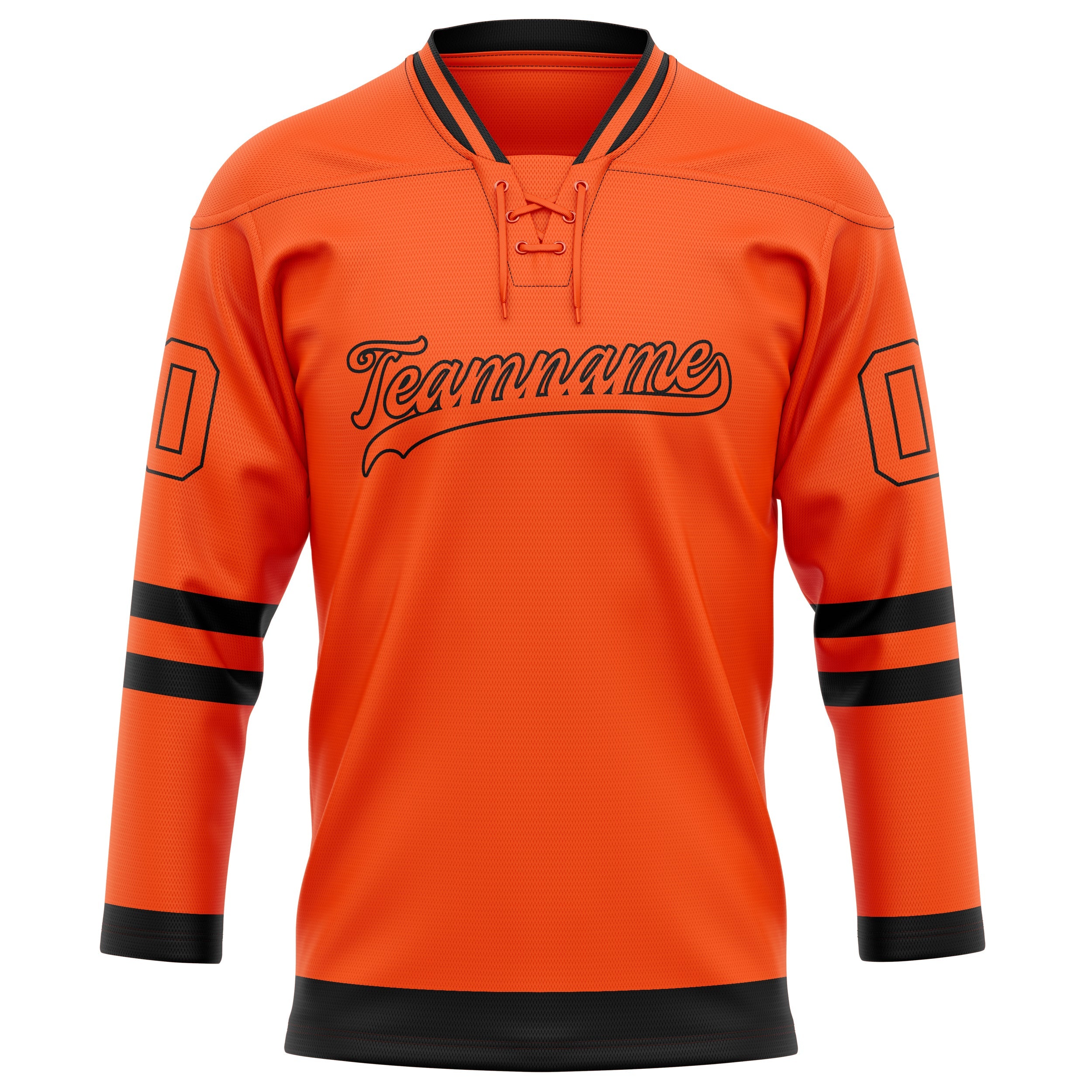 Custom Orange Black Solid Colour Hockey Jersey