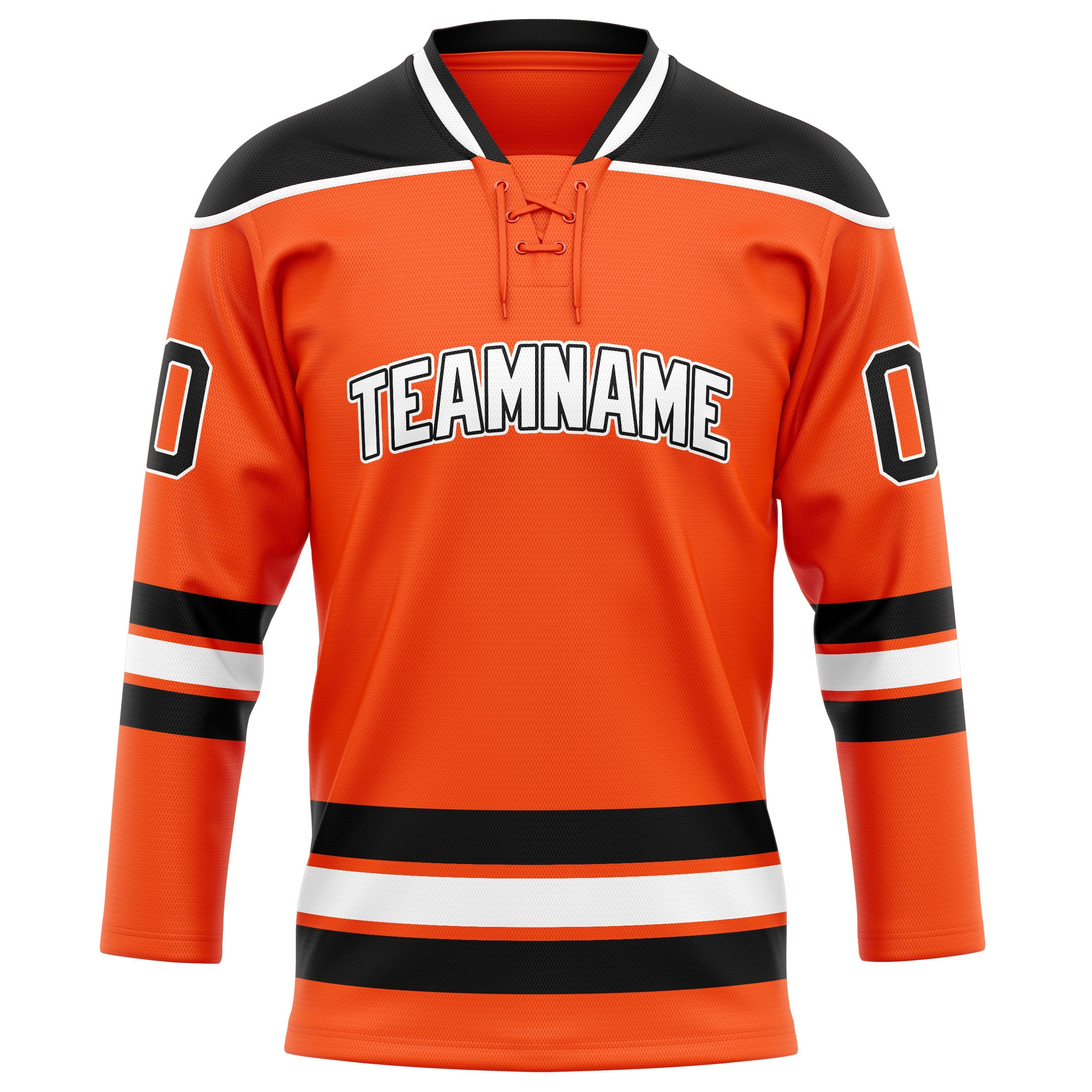 Custom Orange Black Solid Colour Hockey Jersey