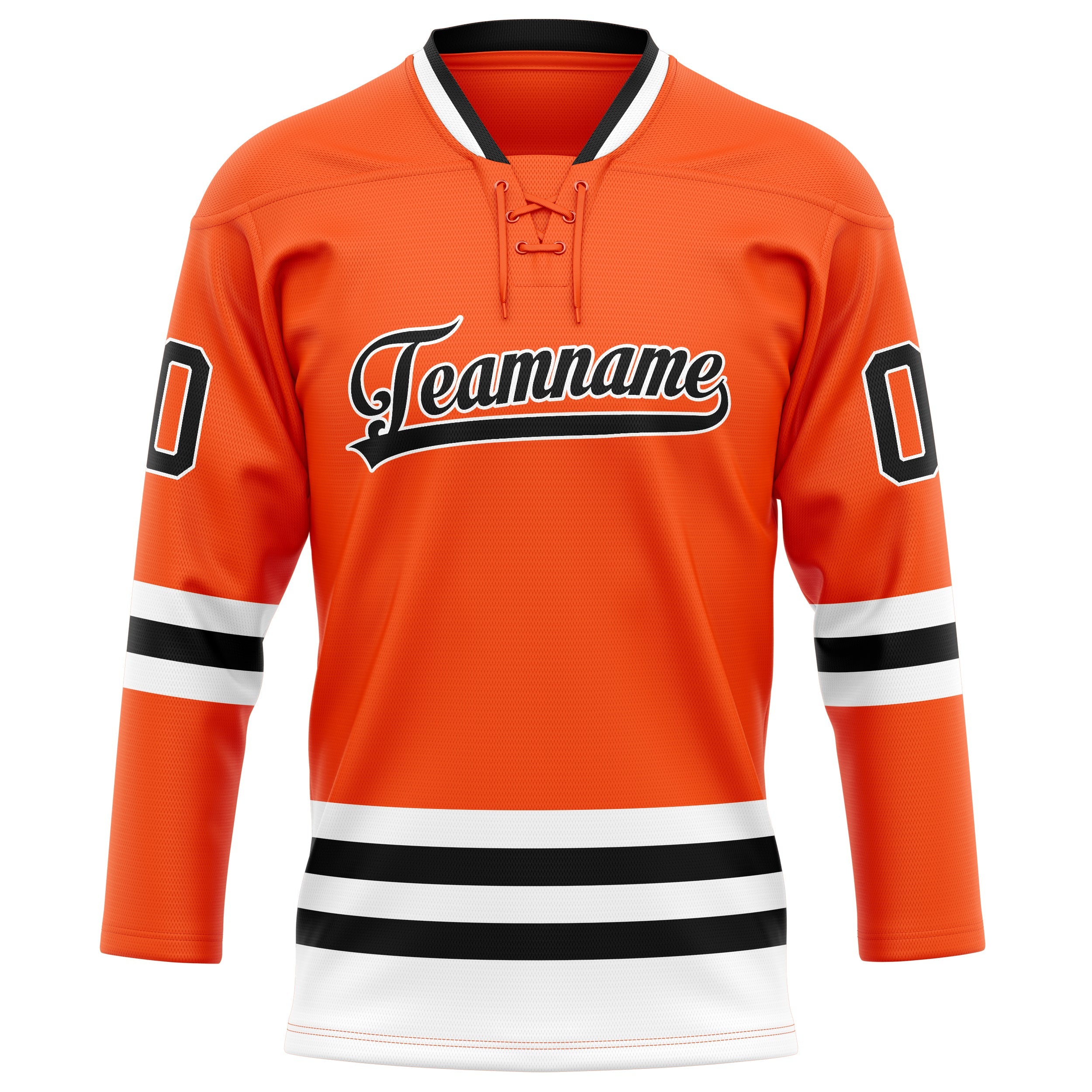 Custom Orange Black Solid Colour Hockey Jersey