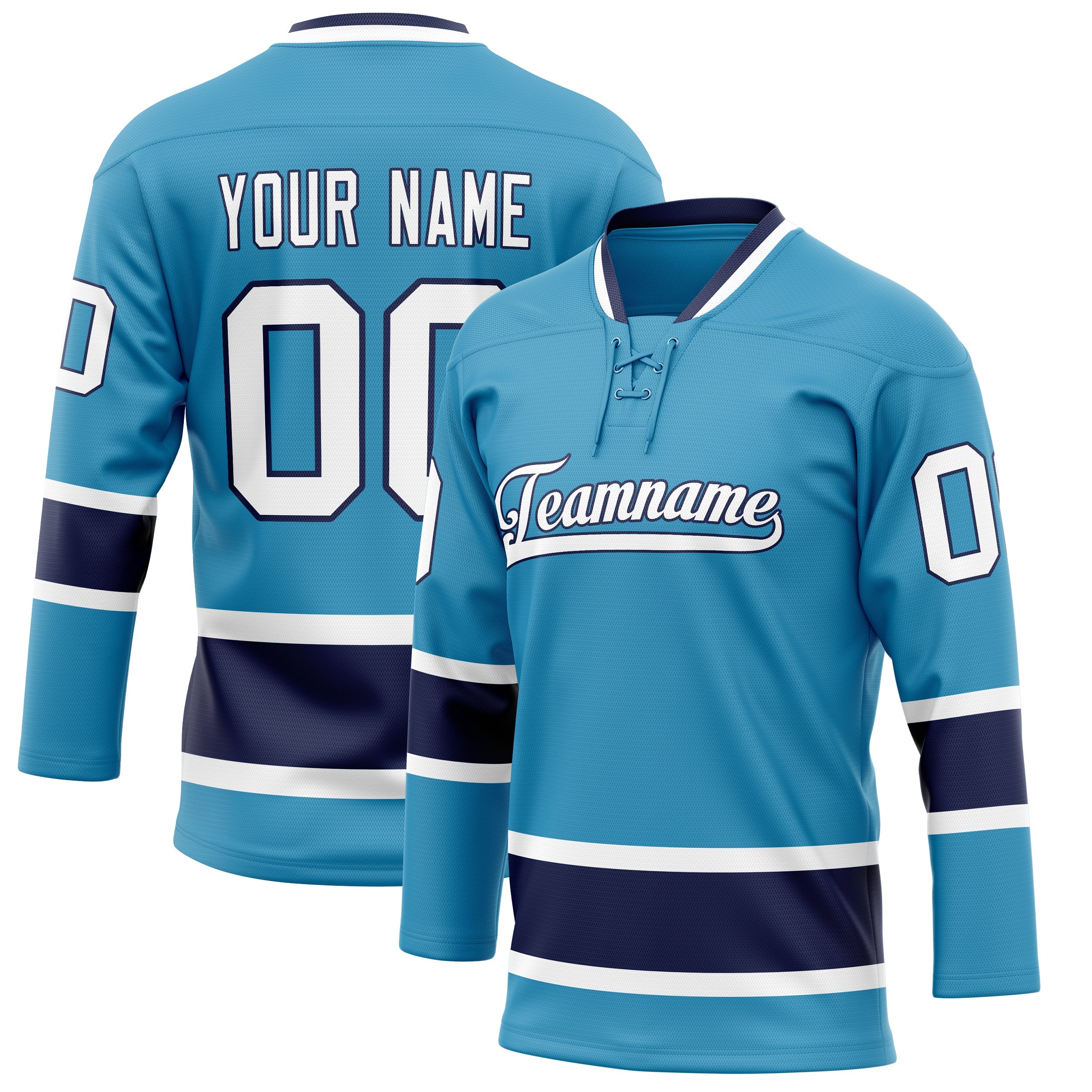 Custom Panther Blue Navy Solid Colour Hockey Jersey