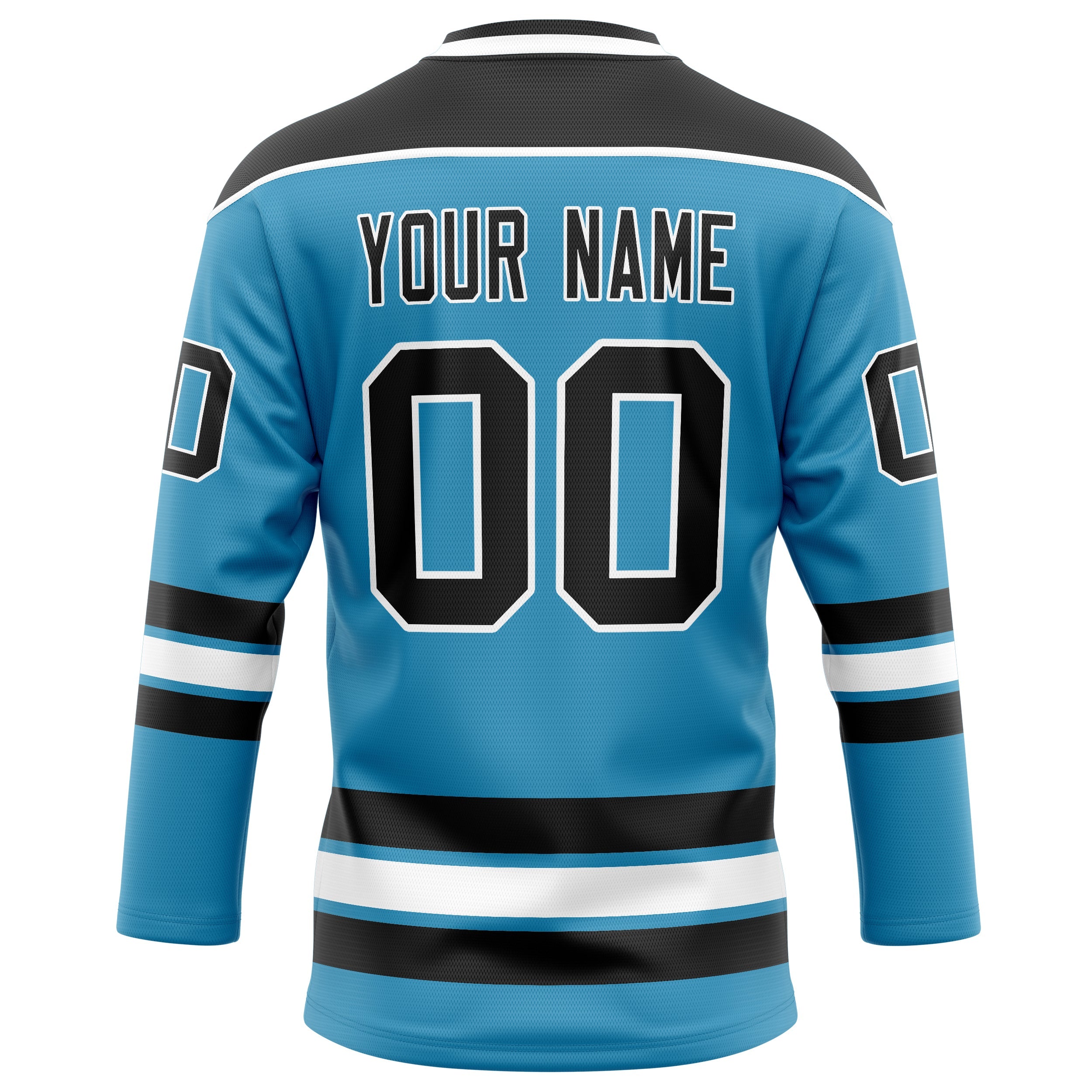 Custom Panther Blue Black Solid Colour Hockey Jersey