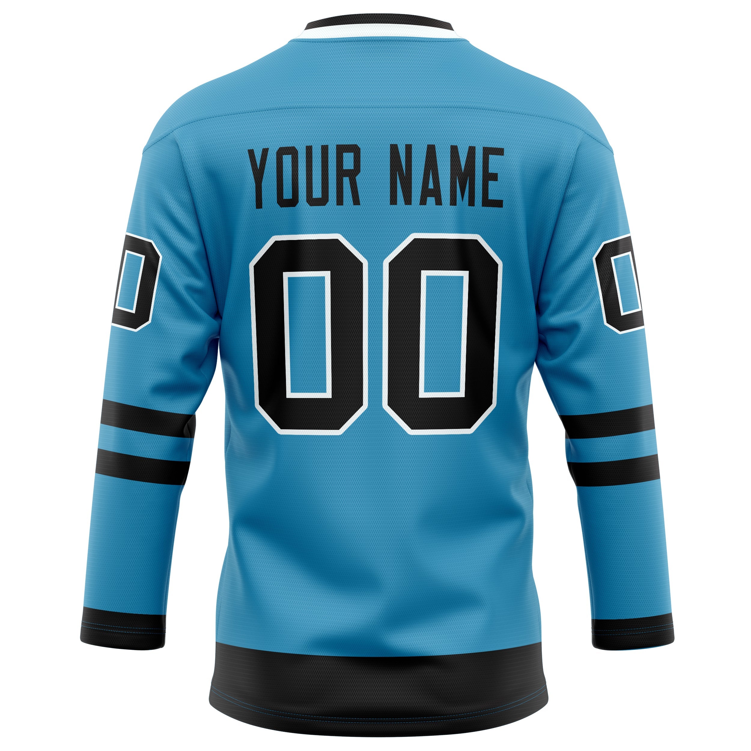 Custom Panther Blue Black Solid Colour Hockey Jersey